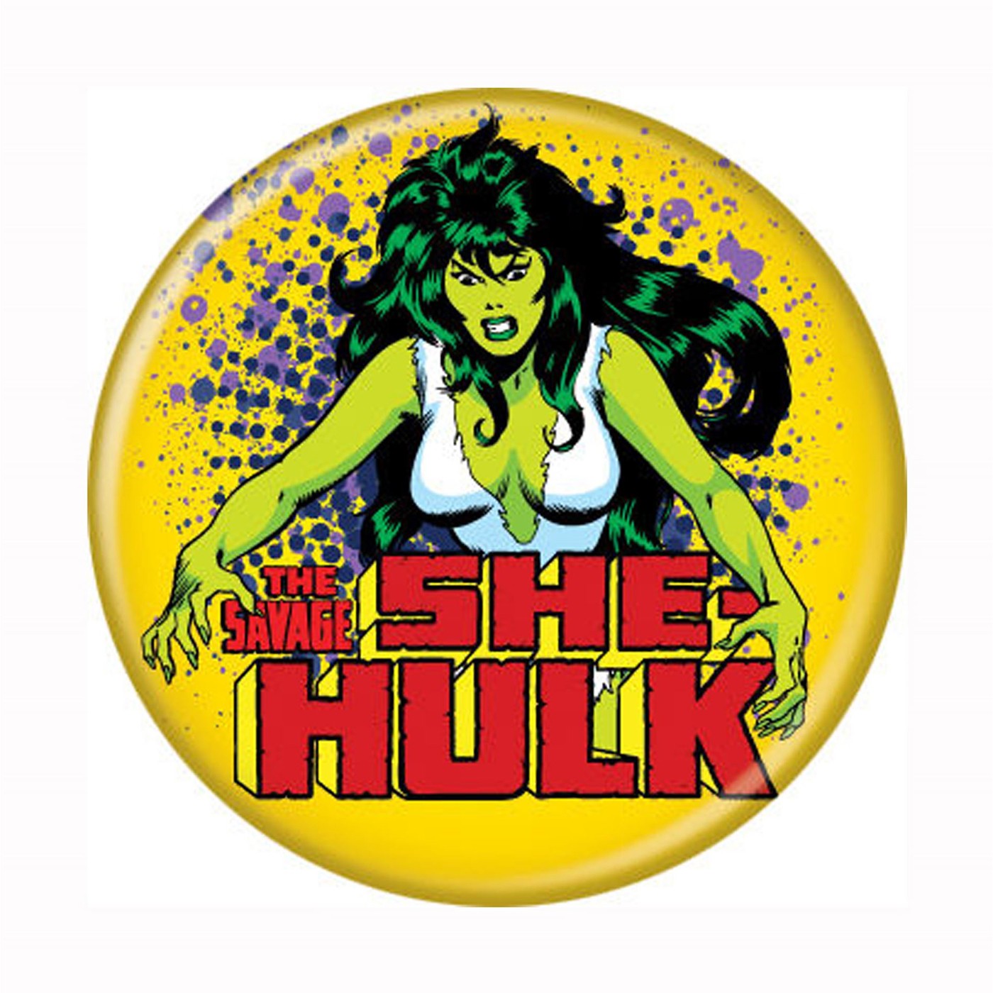 She-Hulk Classic Button, Yellow