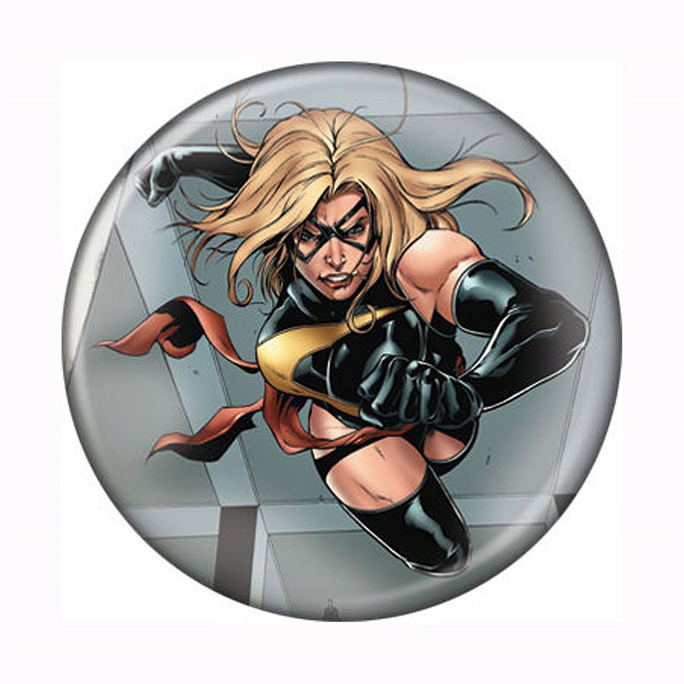 Ms. Marvel on the Move Button, Black