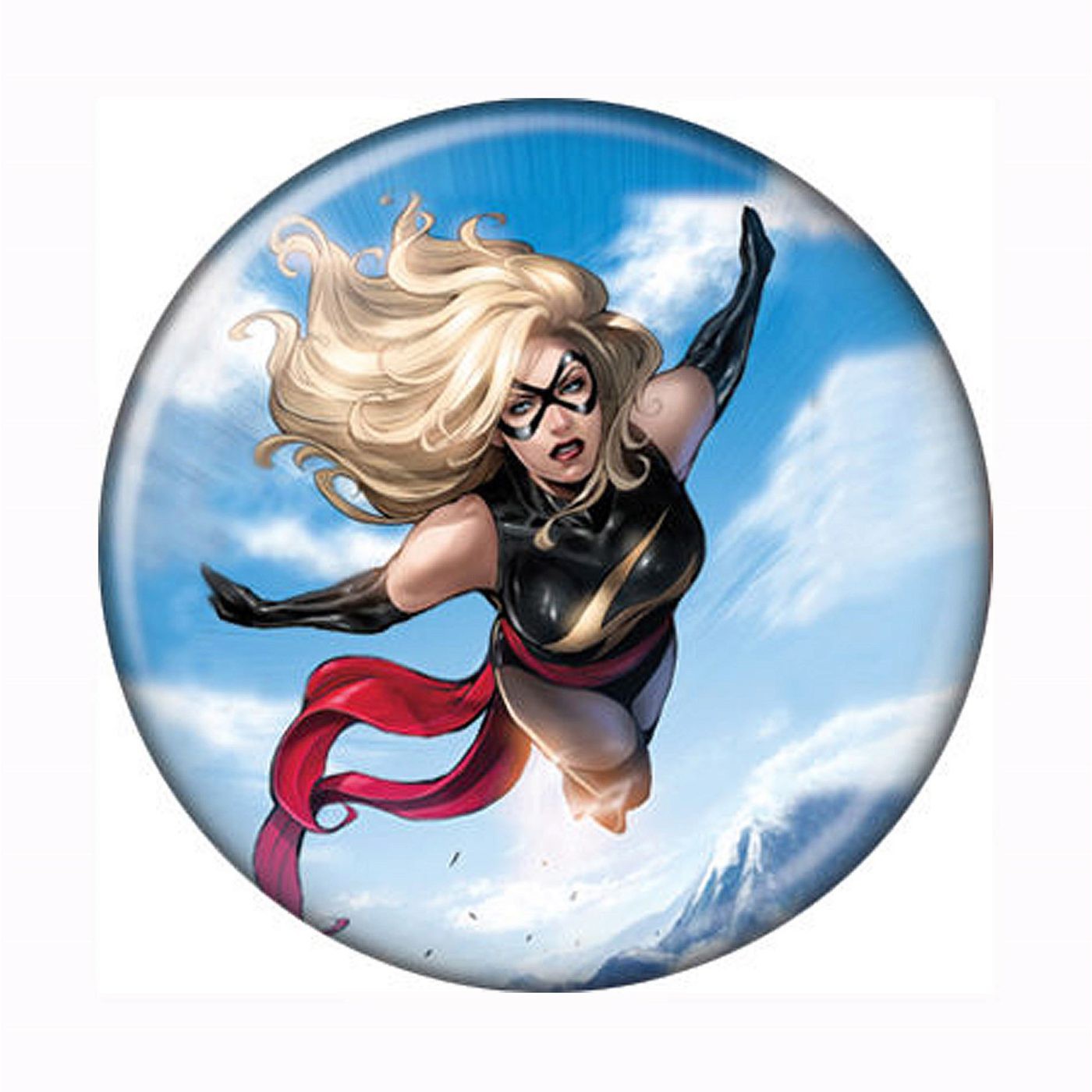 Ms. Marvel Soaring Button, Blue
