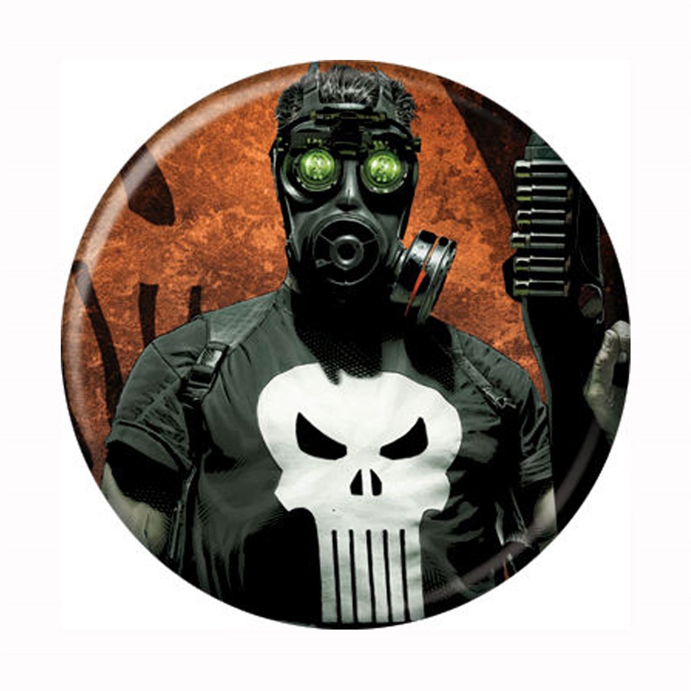 Punisher Gas Mask Button, Black