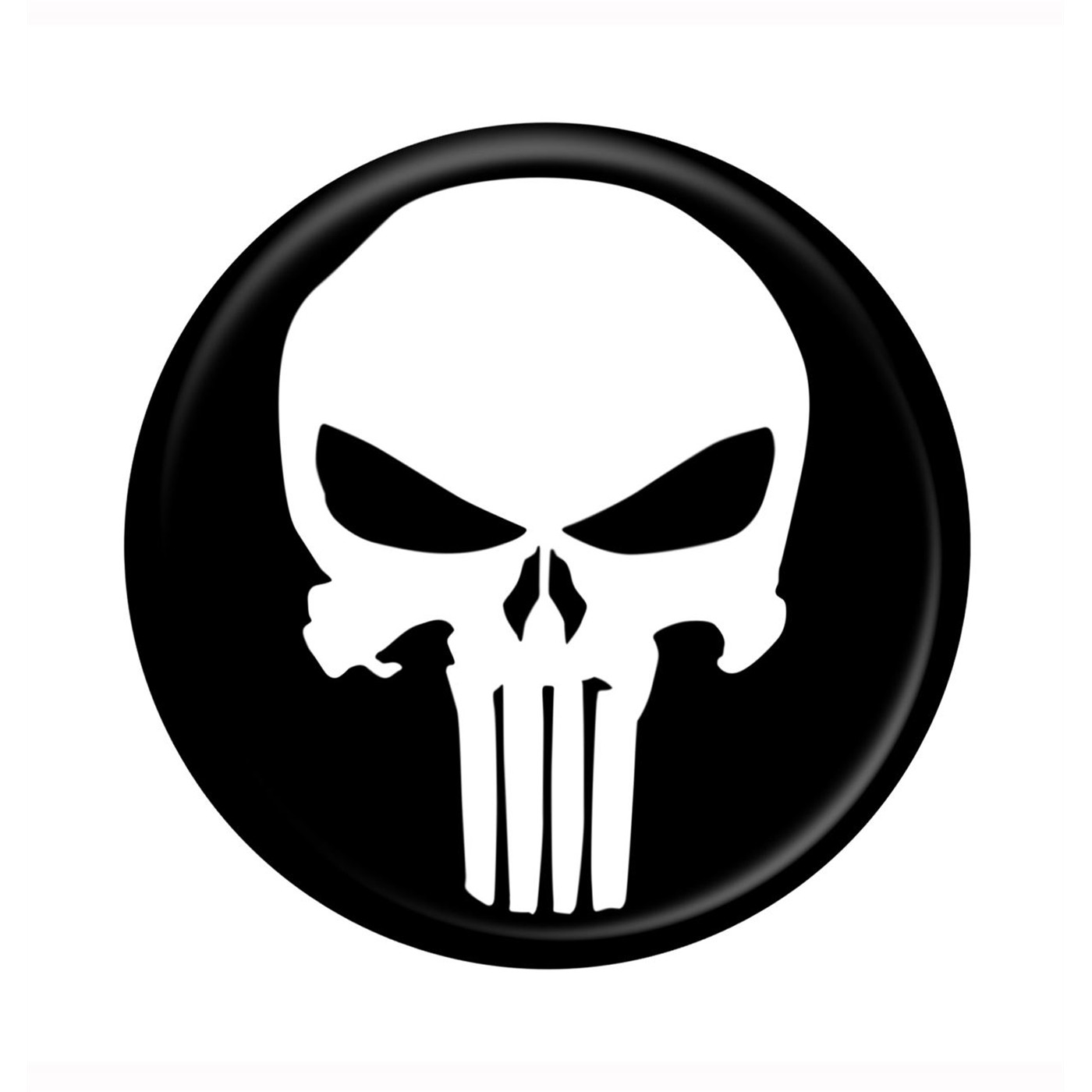 Punisher Movie Skull Button, Black