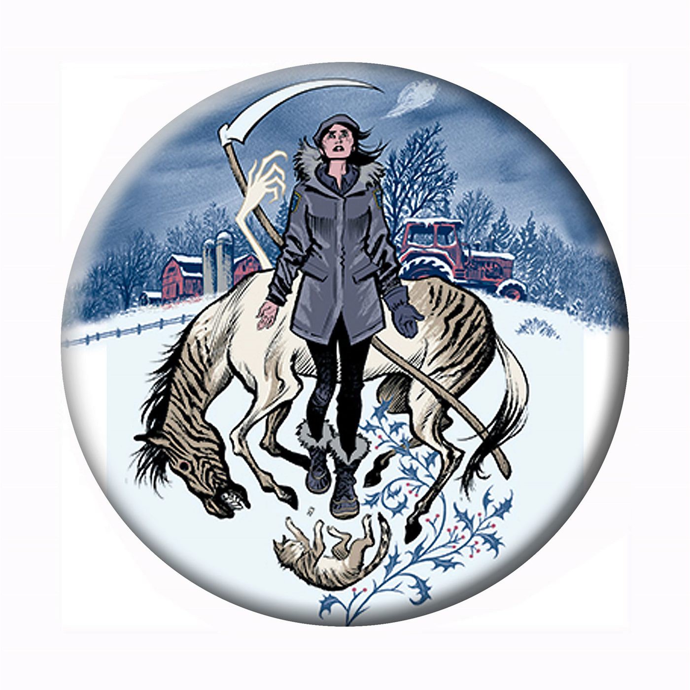 Revival Dana Farm Button, White