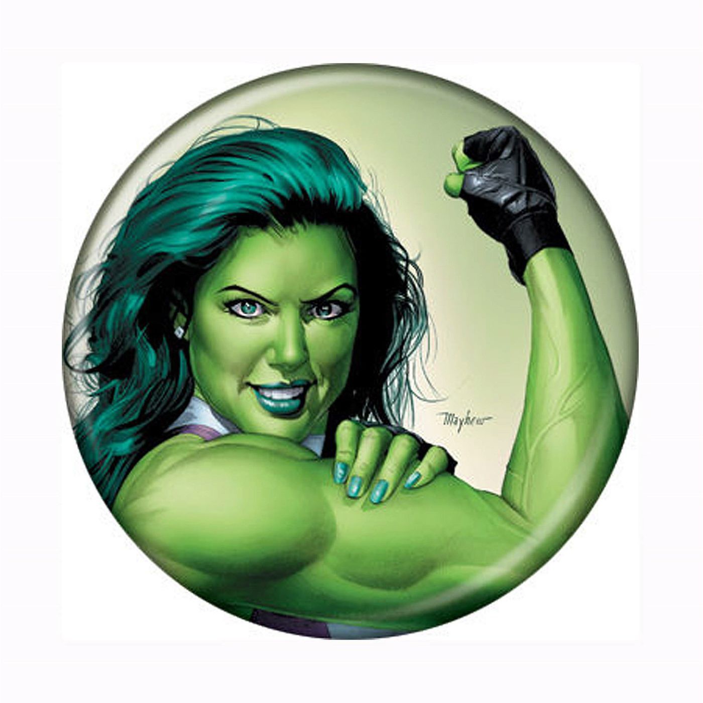 She-Hulk Flex Button, Green