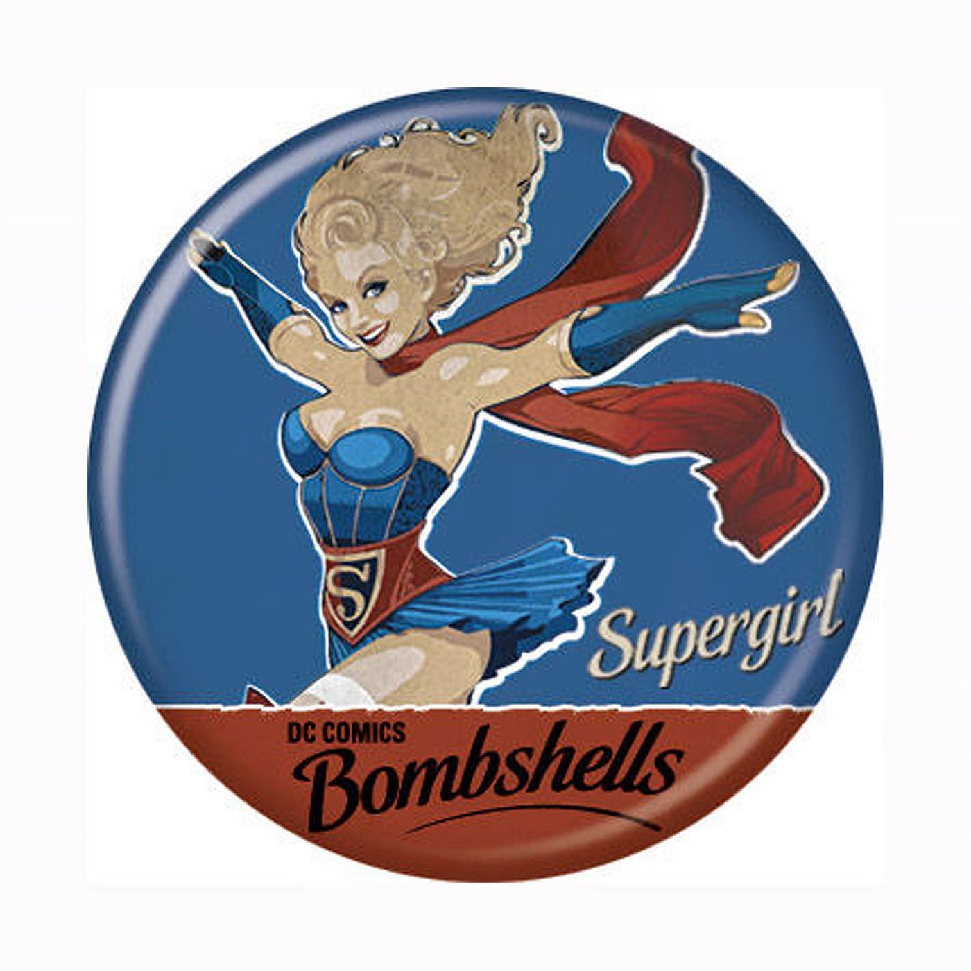 Supergirl DC Bombshells Button, Blue
