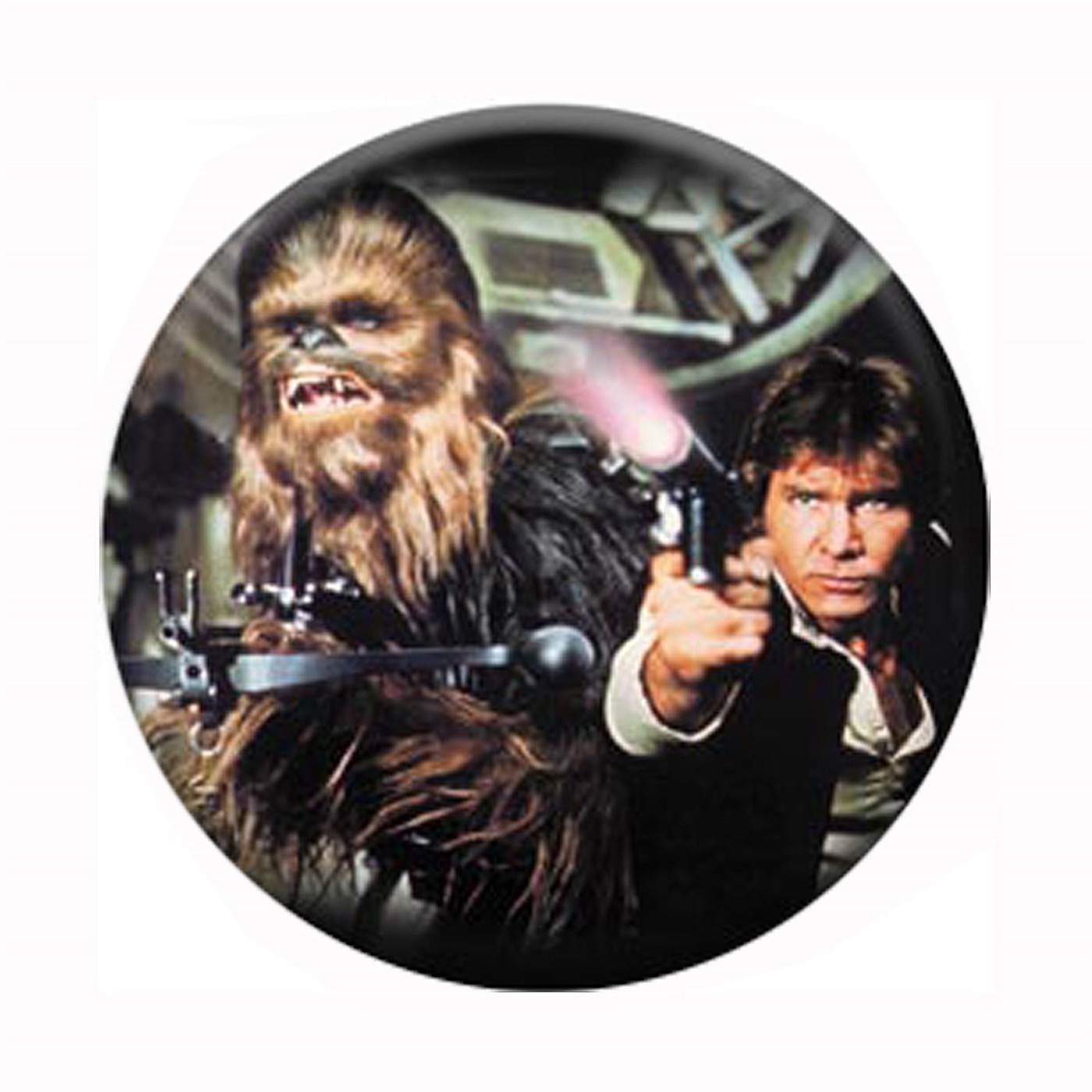 Star Wars Han and Chewbacca Button, Black