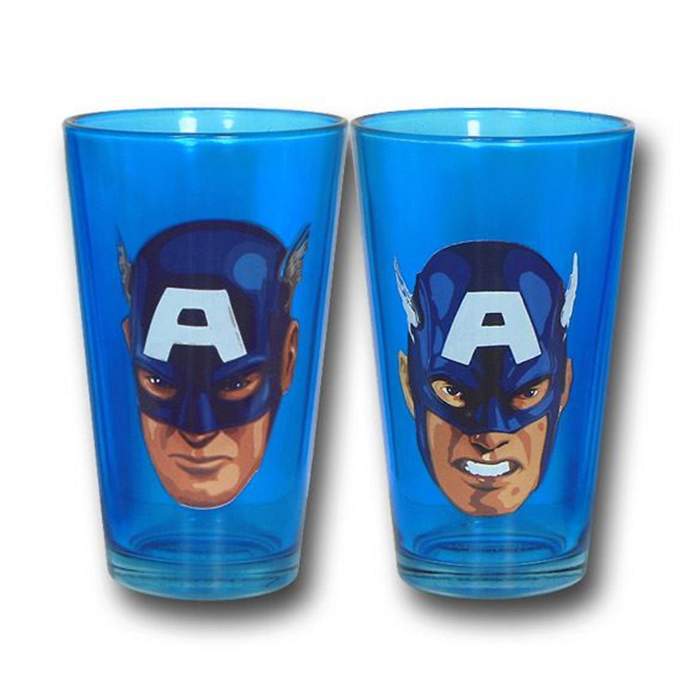Captain America Expressions Blue Pint Glass 2-Pack, Blue