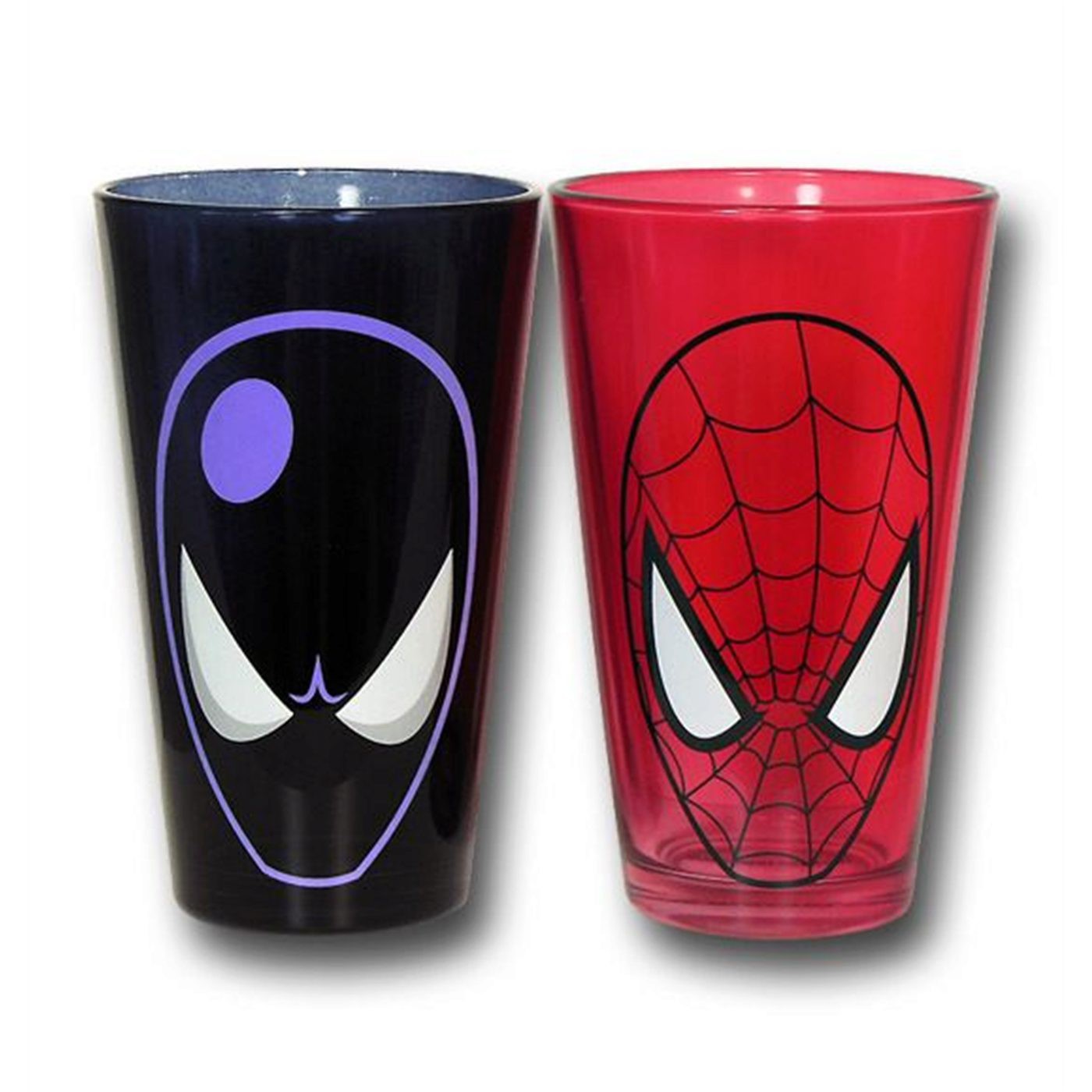Spiderman Red and Black Pint Glass 2-Pack