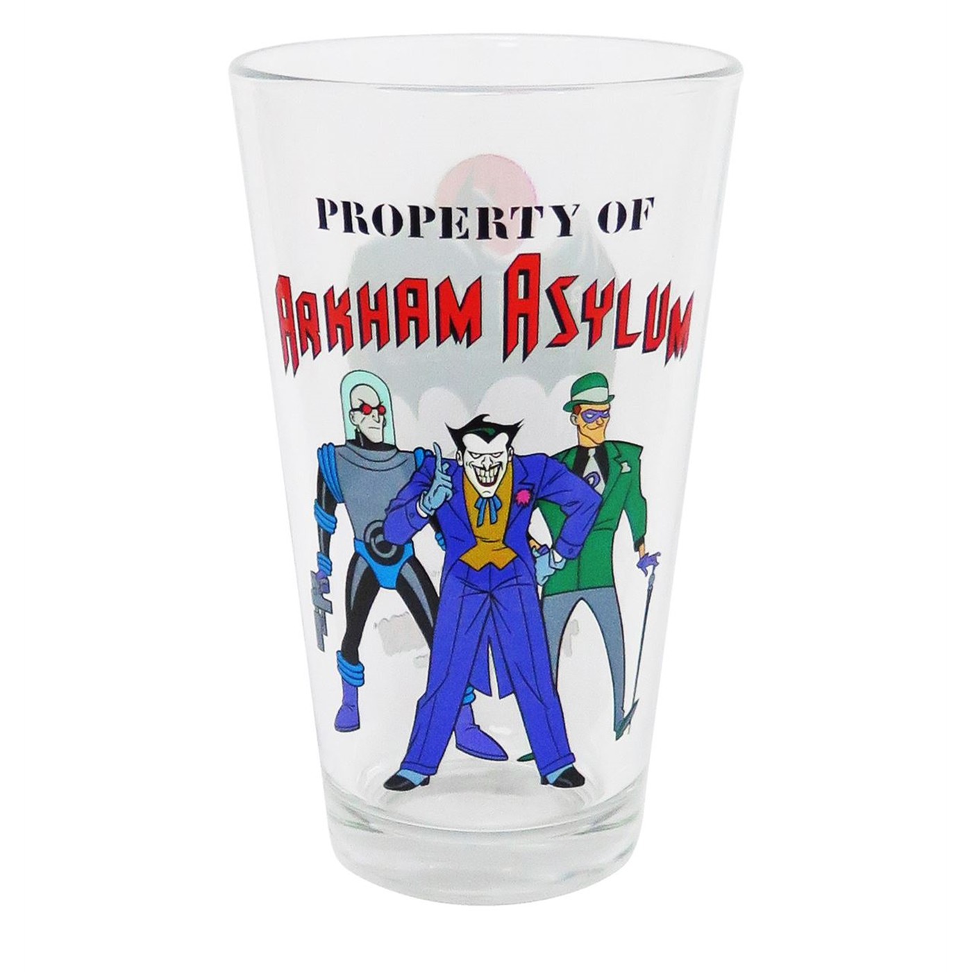 Batman Animated Property of Arkham Asylum Pint Glass, Multi-Color