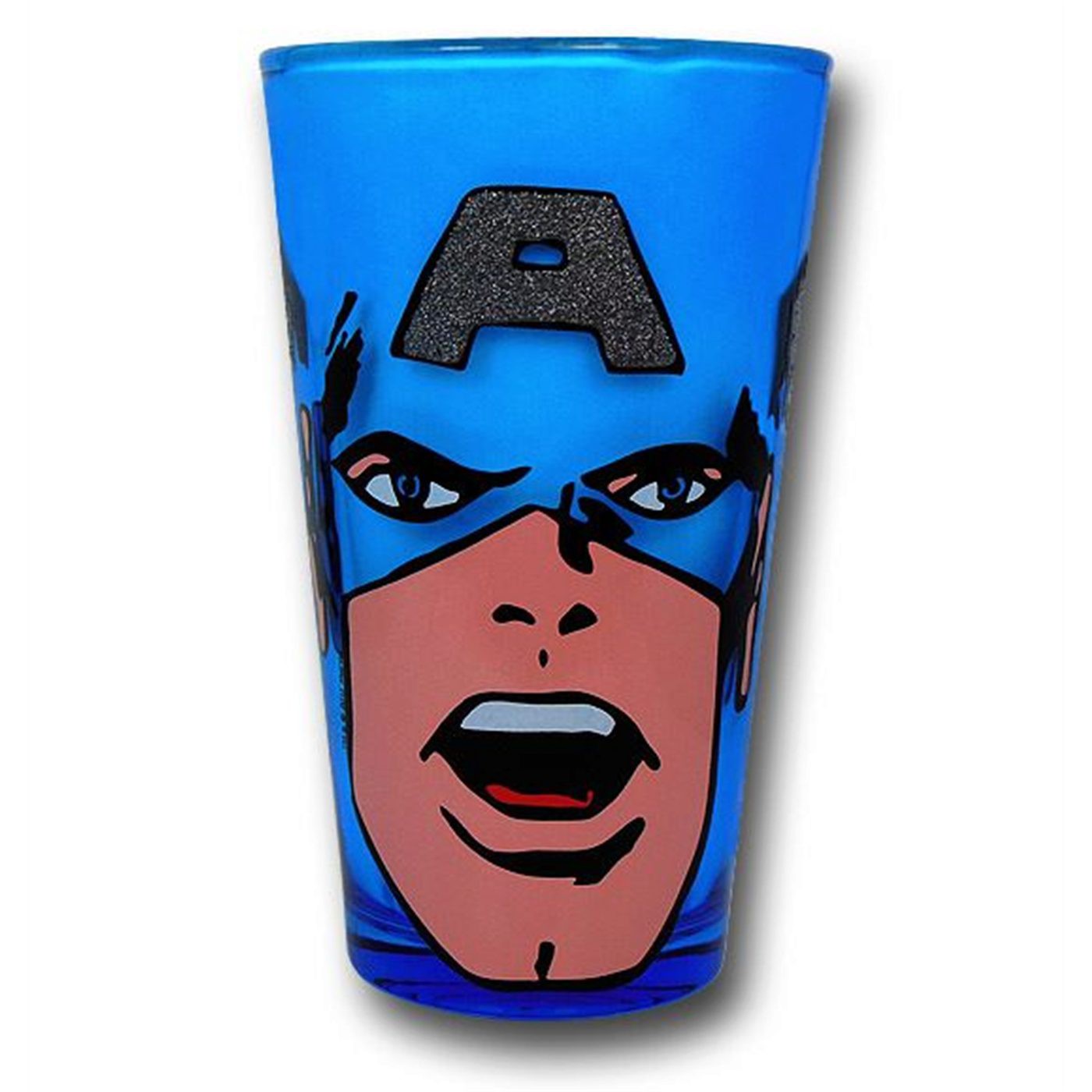 Captain America Glitter Pint Glass, Blue