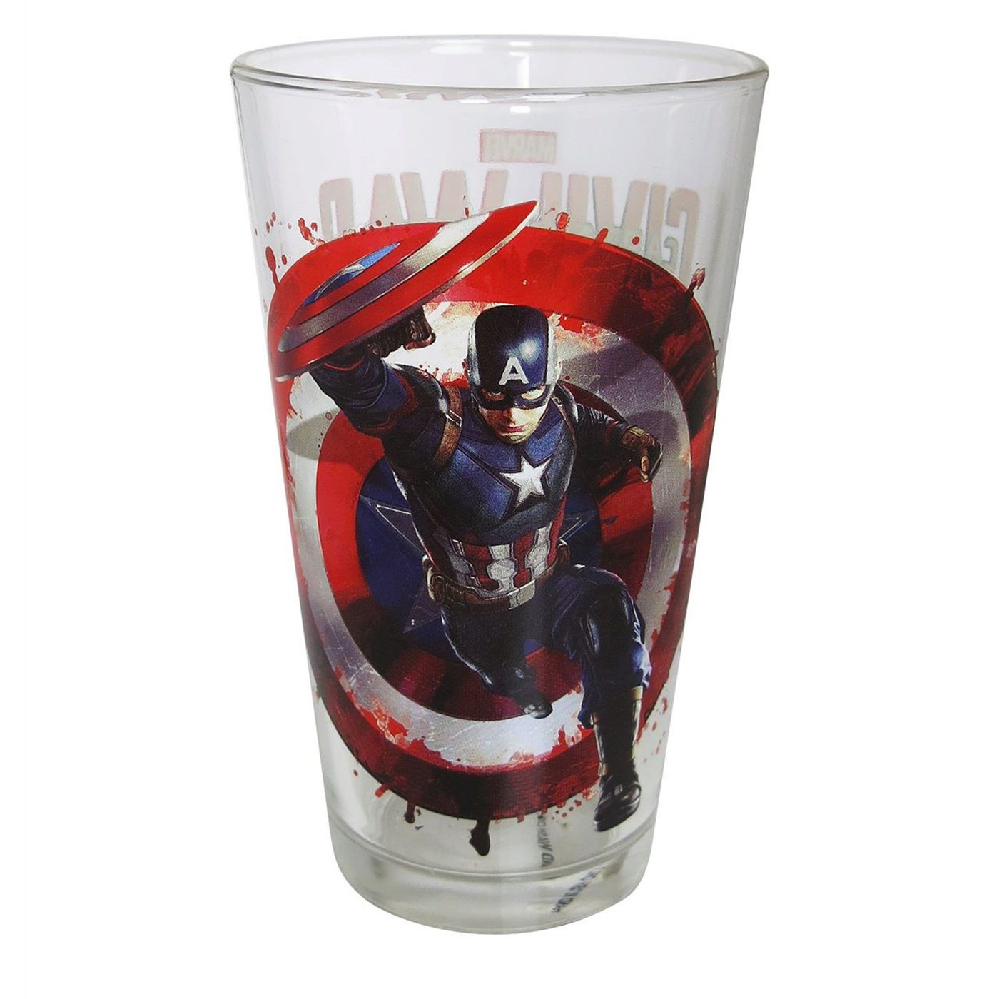 Captain America Civil War Pint Glass, Red