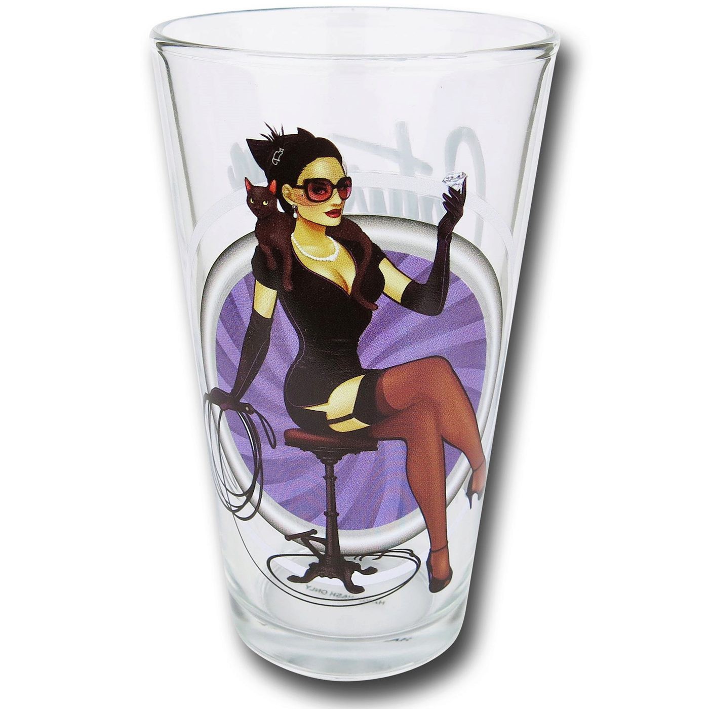 Catwoman Bombshells Pint Glass, Purple