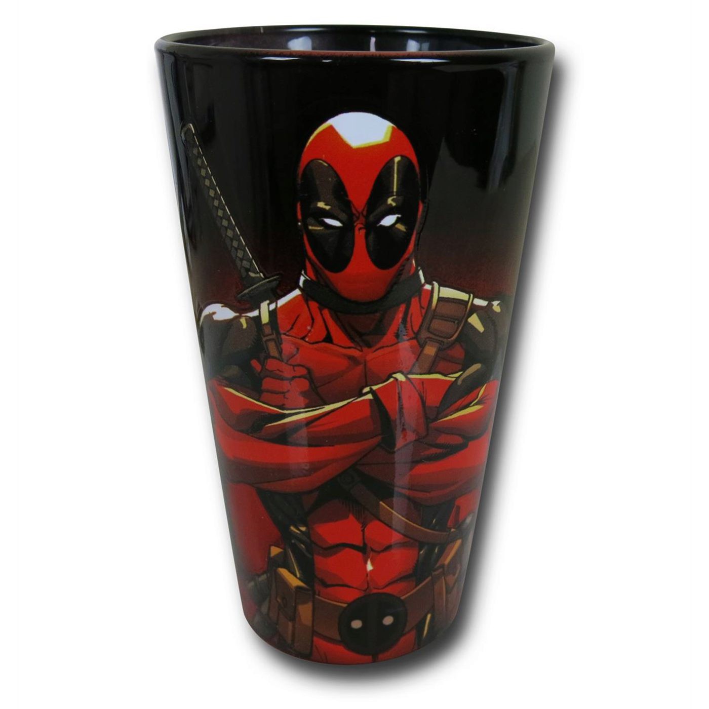 Deadpool Red Black Fade Pint Glass, Red