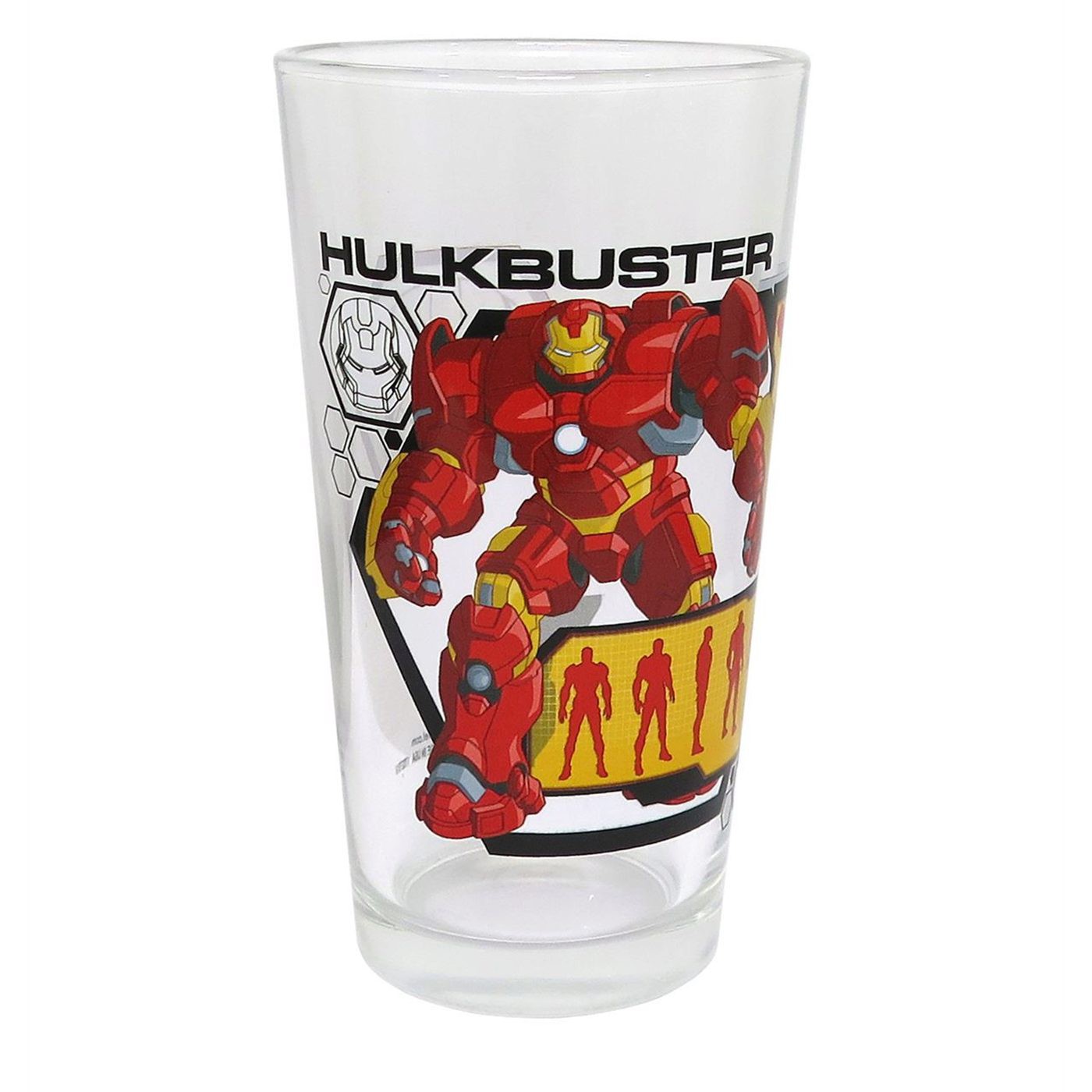 Hulkbuster Turnaround 16oz Pint Glass, Red