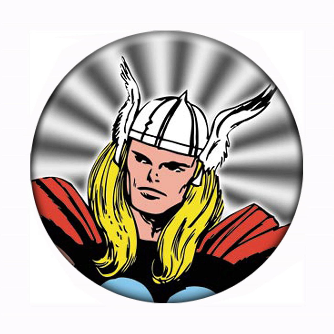 Thor Close Up Mega Button, Grey