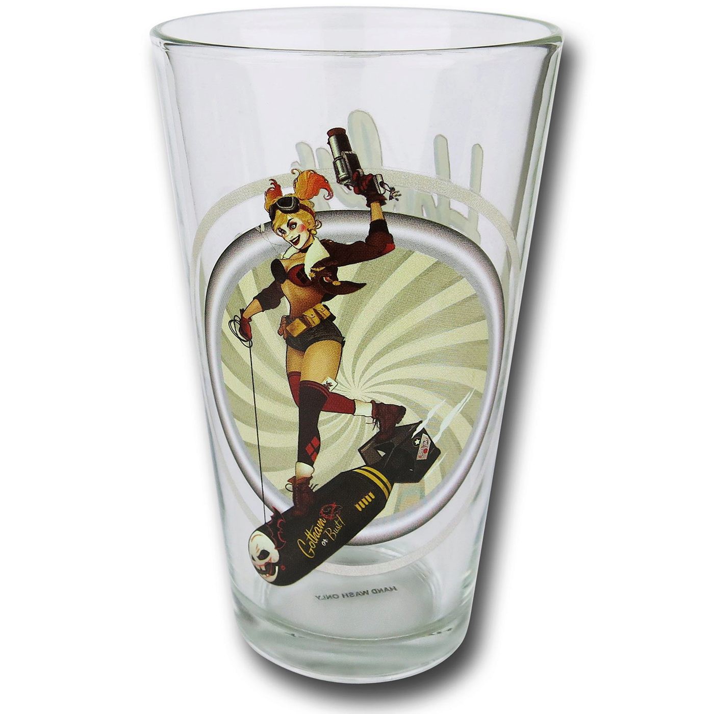 Harley Quinn Bombshells Pint Glass, Brown