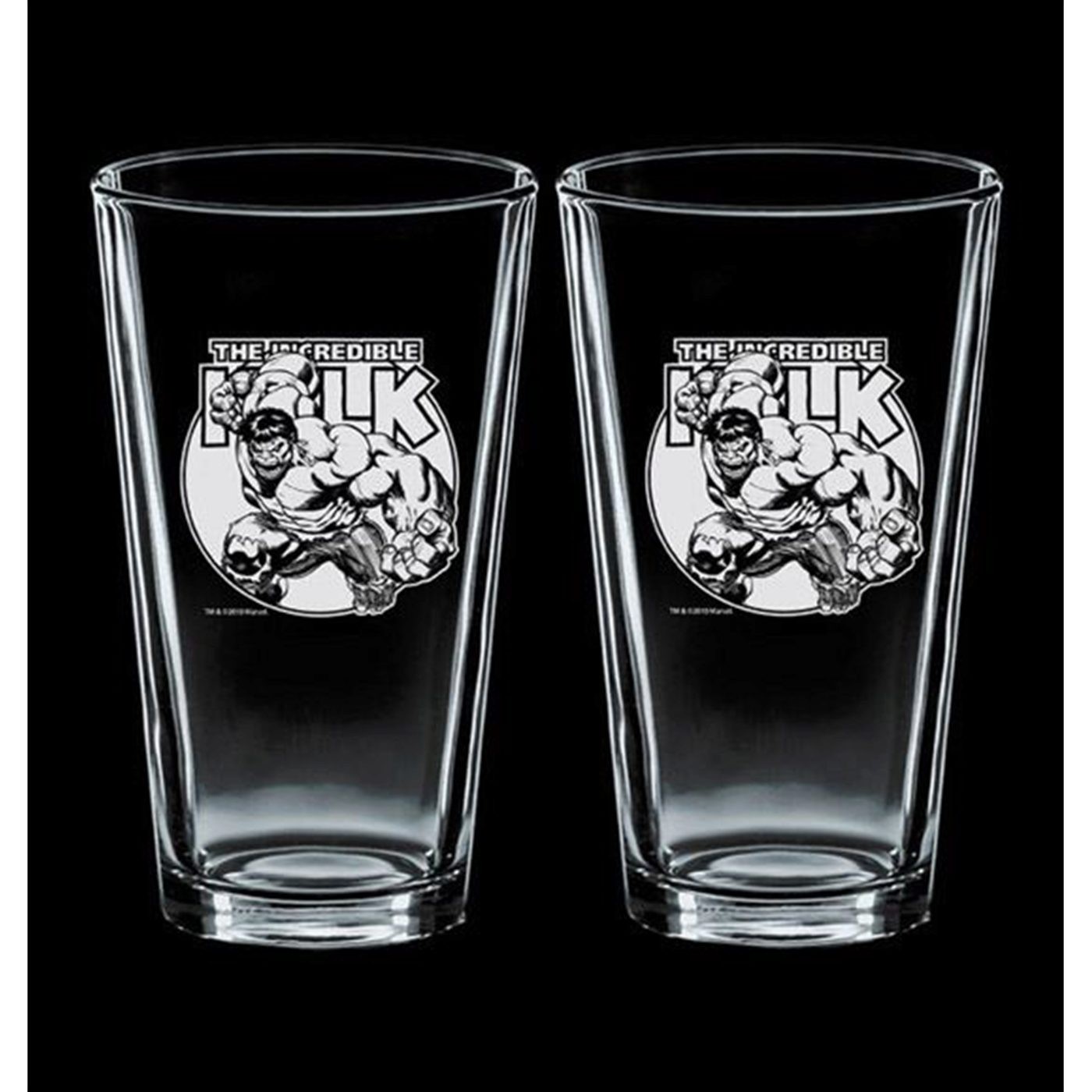 Hulk Etched Pint Glass Set Of Two