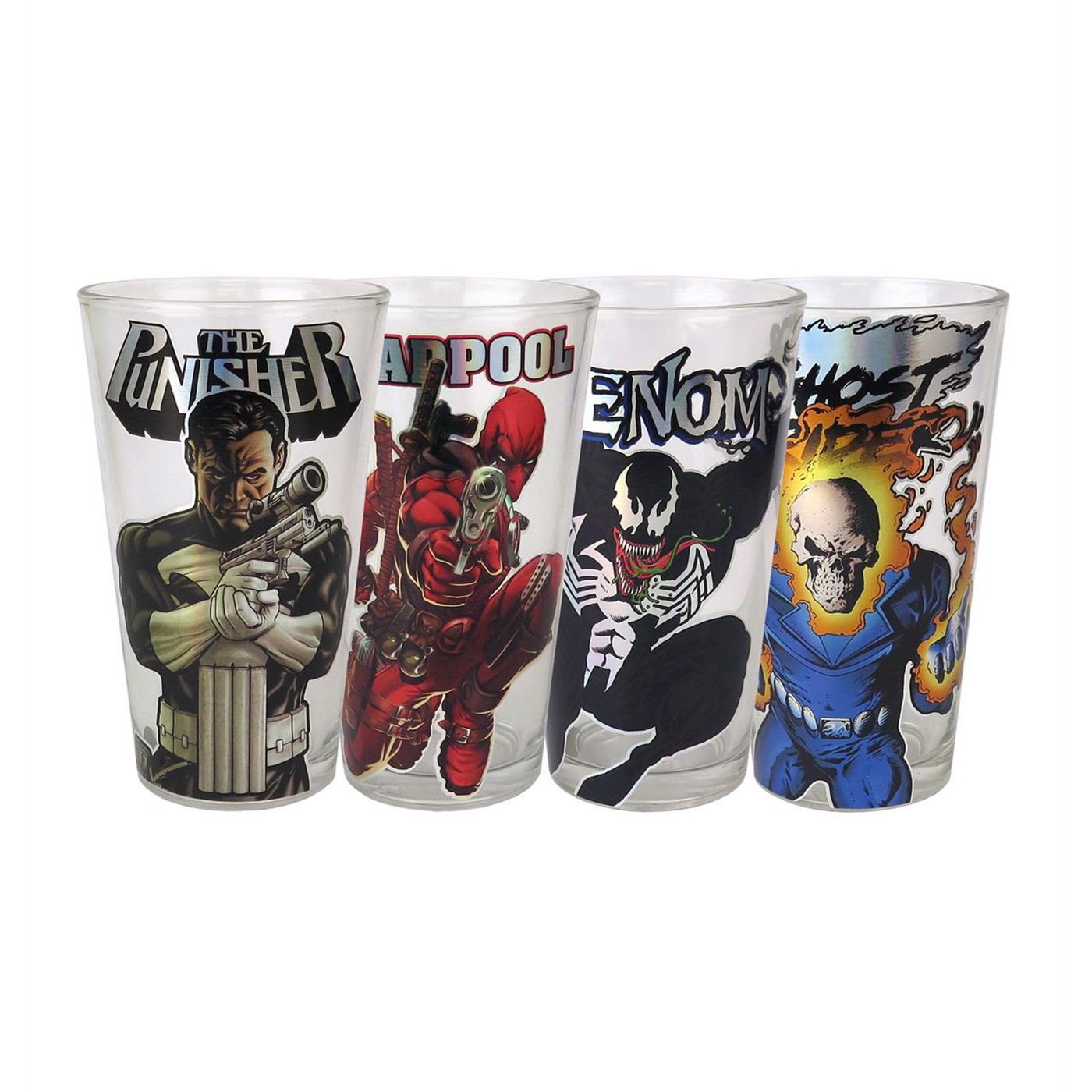 Marvel Antihero Pint Glass 4-Pack, Black