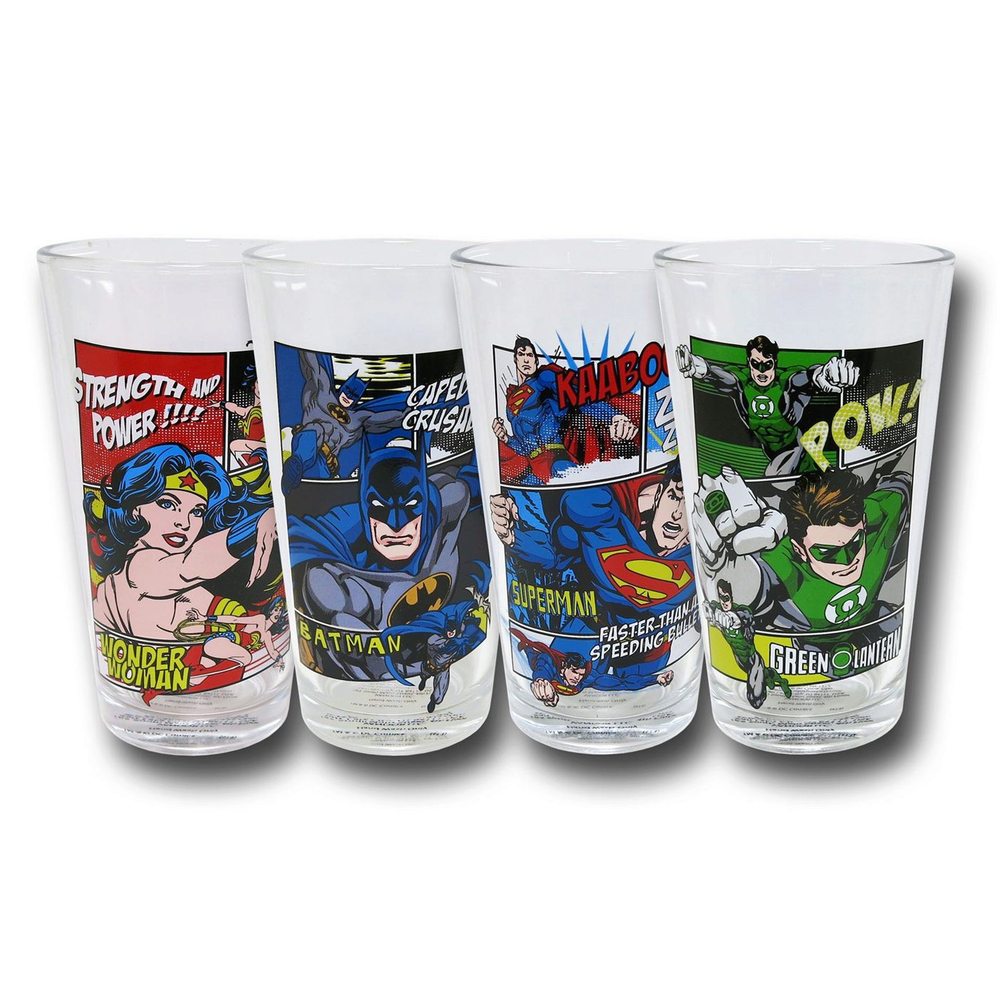 DC Comic Panel Action Pint Glass Set, Red