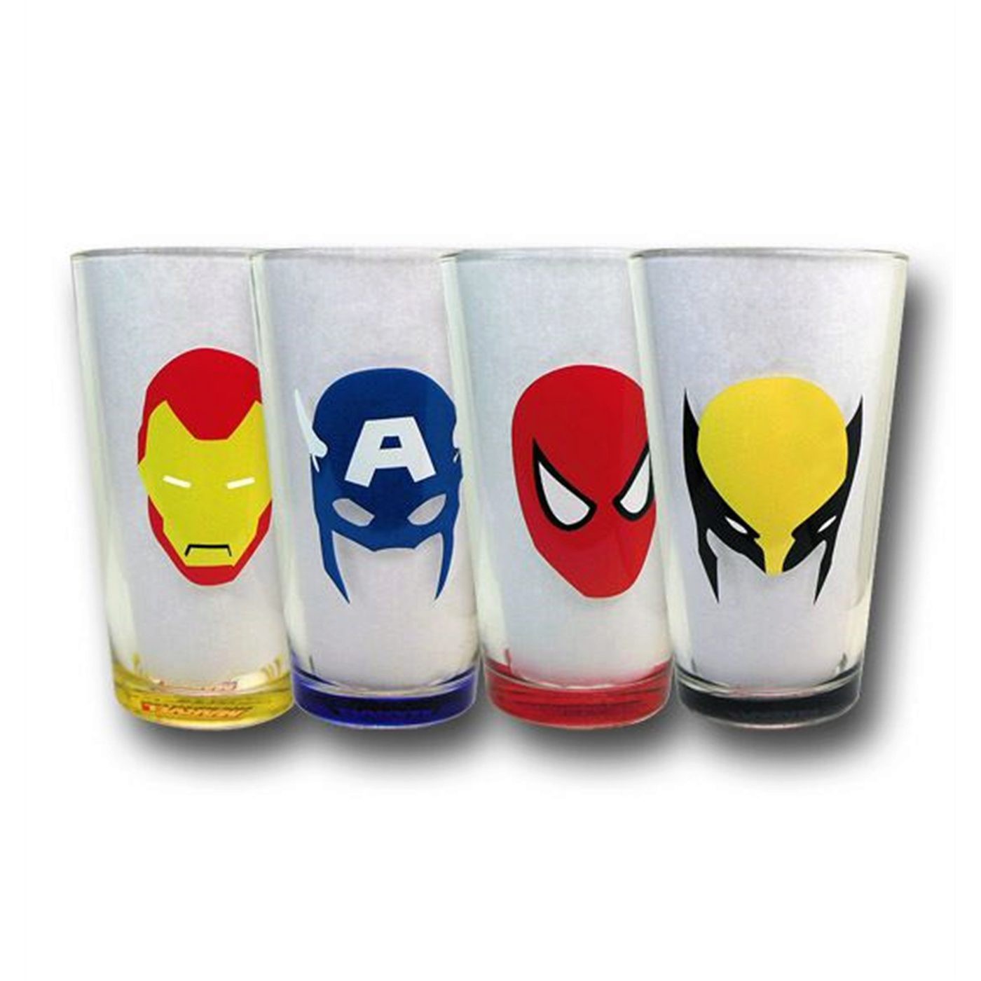 Marvel Minimal Masks Tall Pint Glass Set of 4