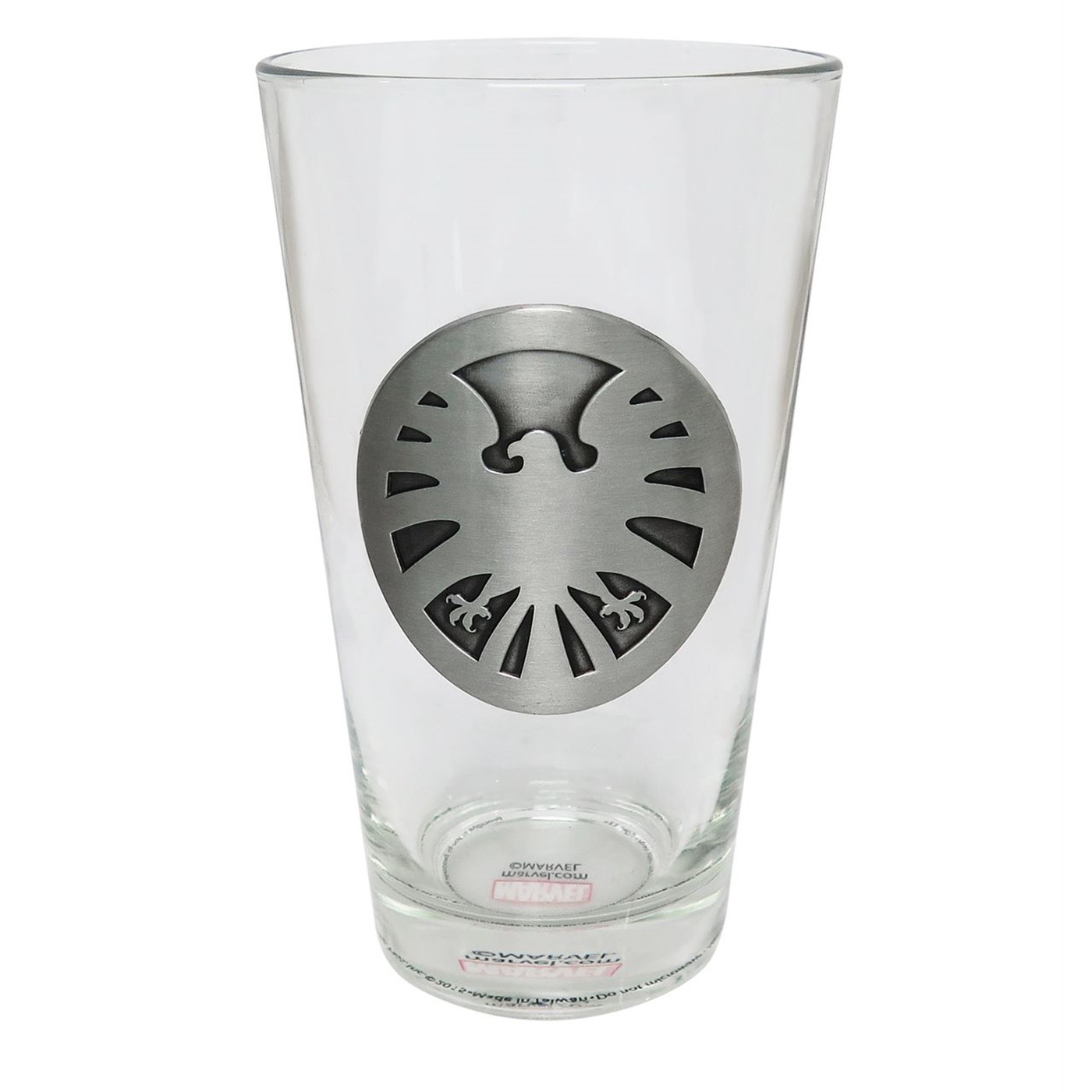 SHIELD Metal Logo Pint Glass, Clear