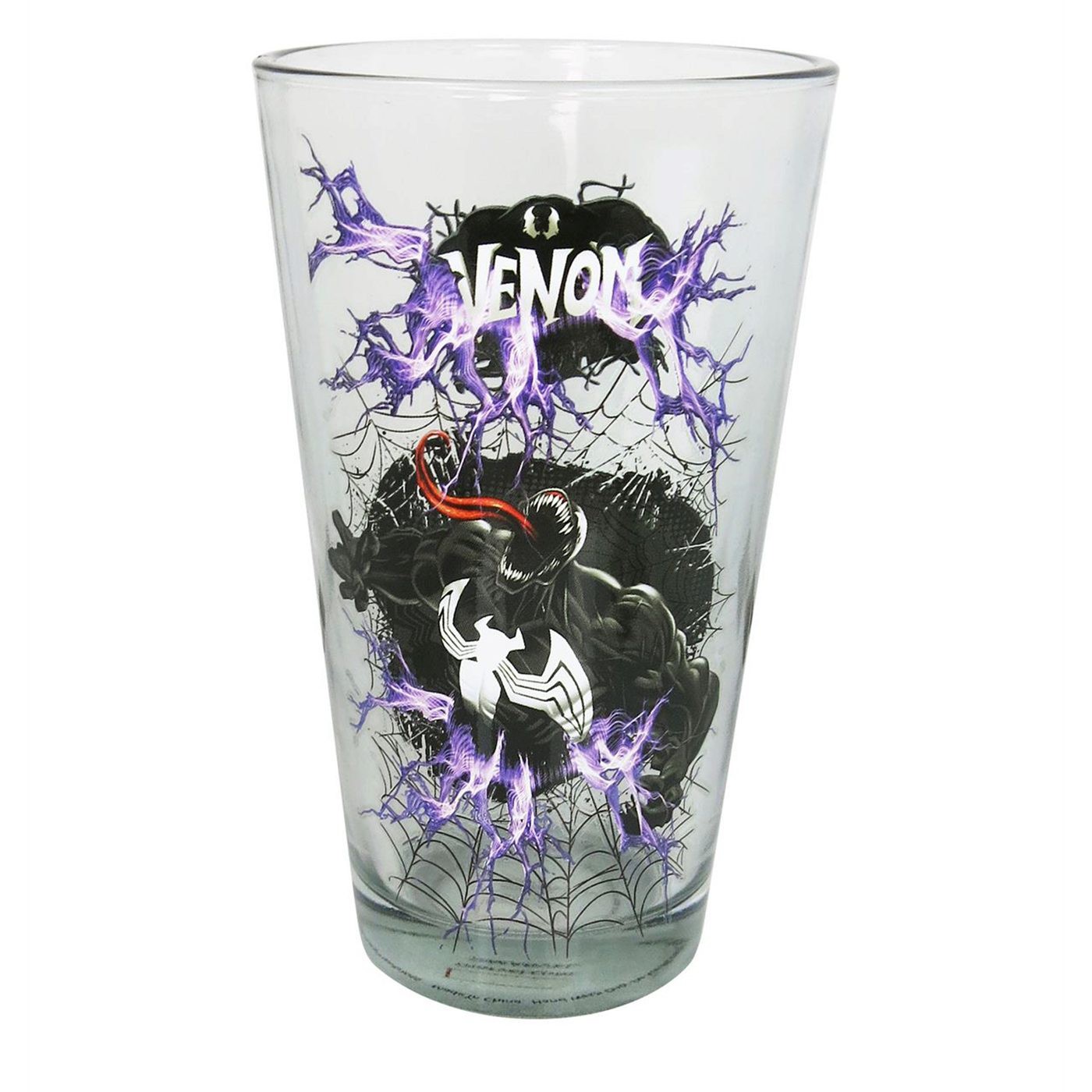 Venom Webbed Pint Glass, Black
