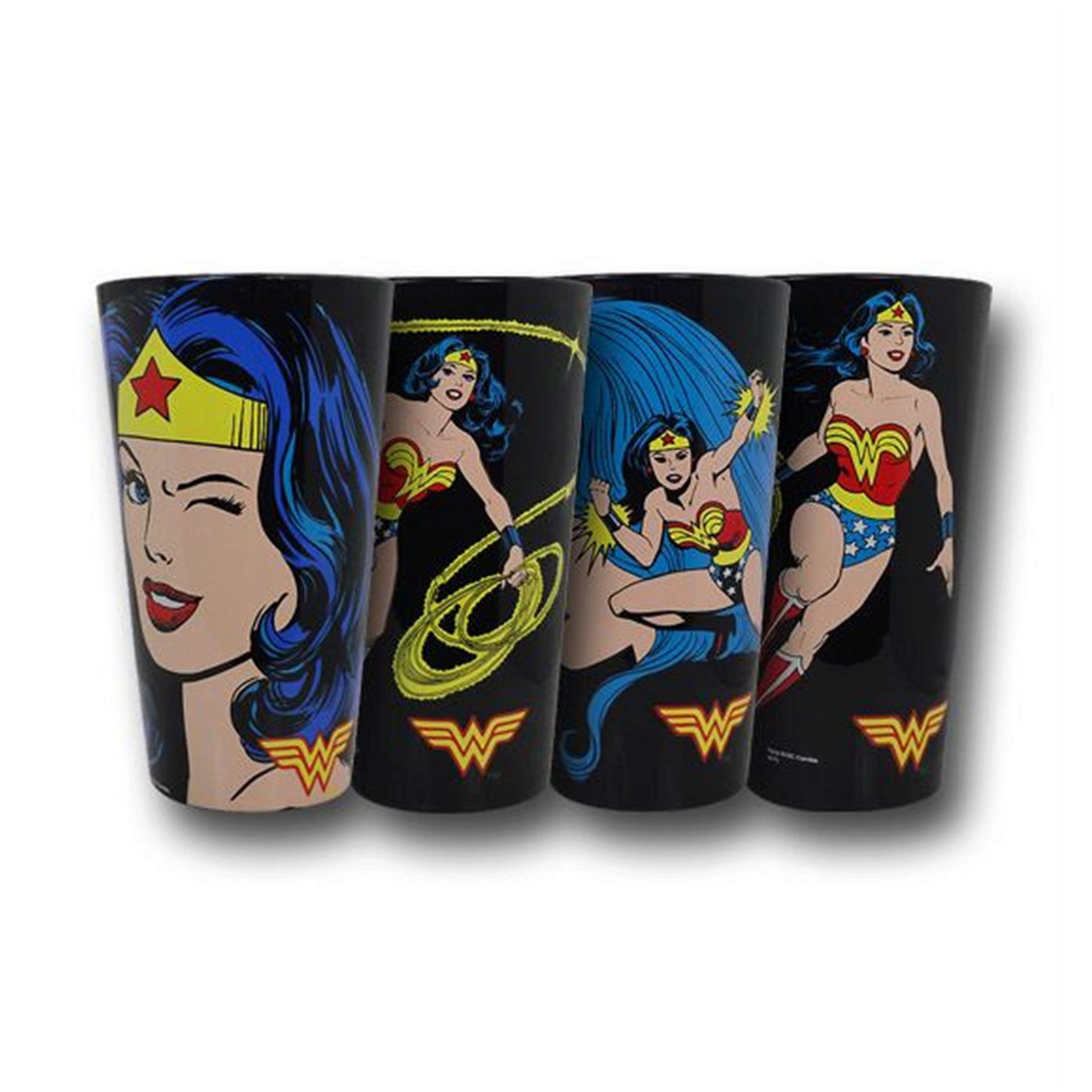 Wonder Woman Black Set of 4 Pint Glasses