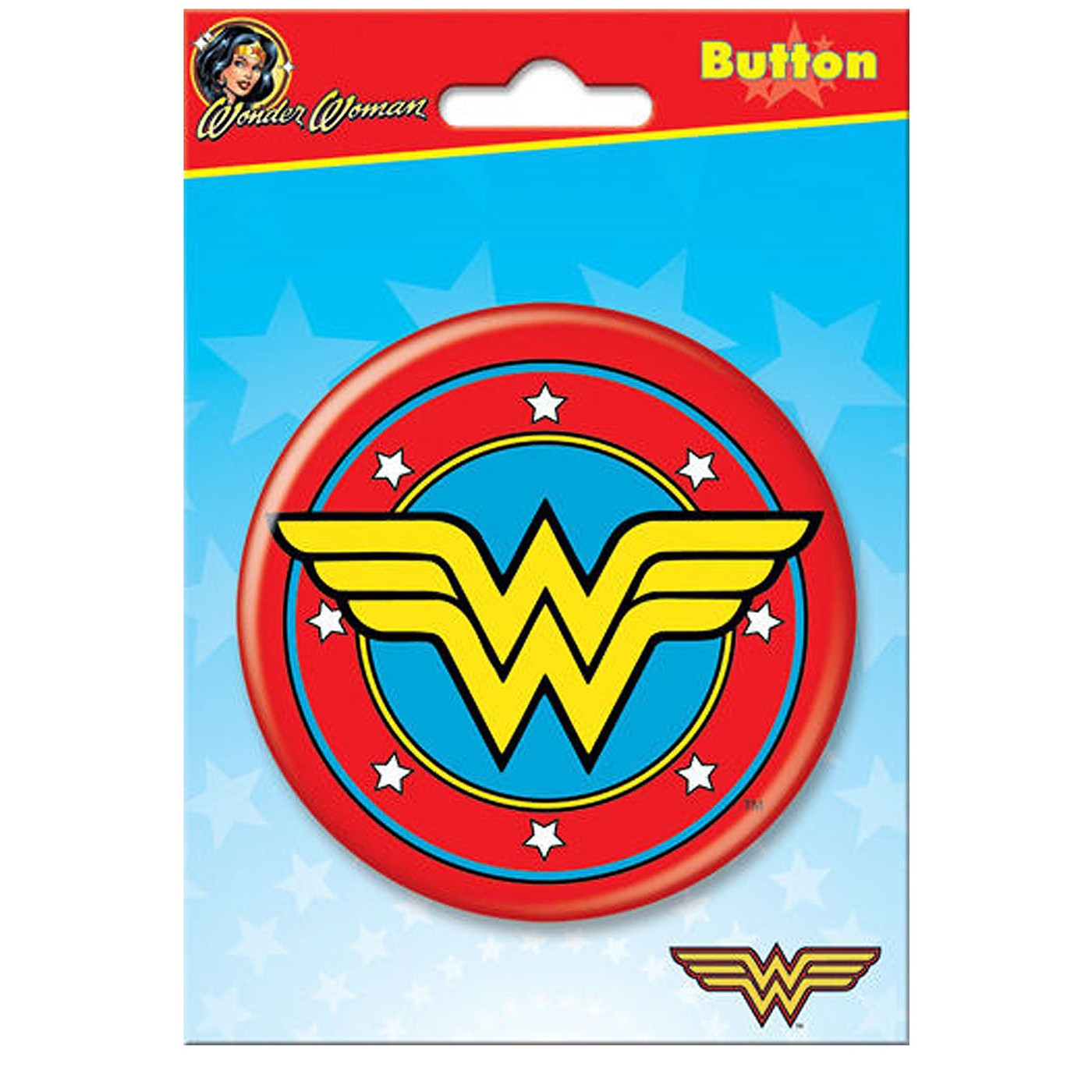 Wonder Woman Symbol 3' Button, Red