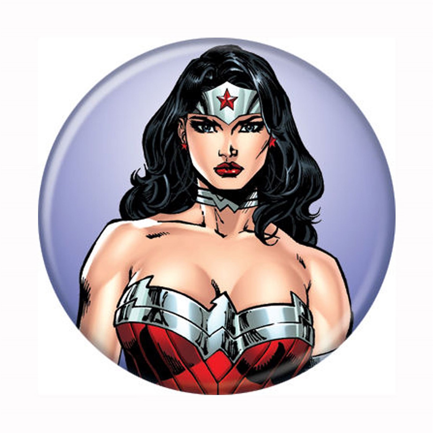 Wonder Woman Headshot New 52 Button, White