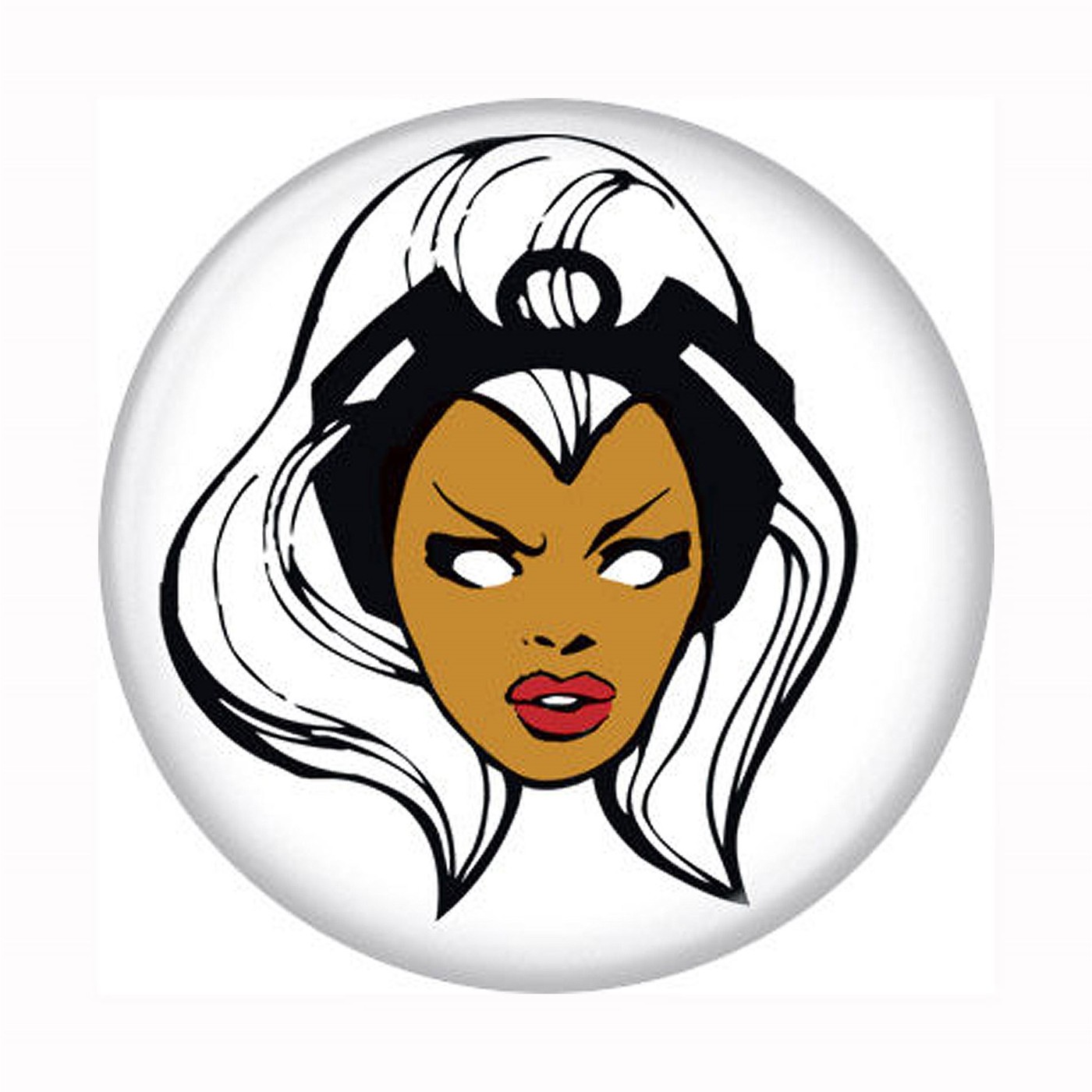 X-Men Storm Head Button, White