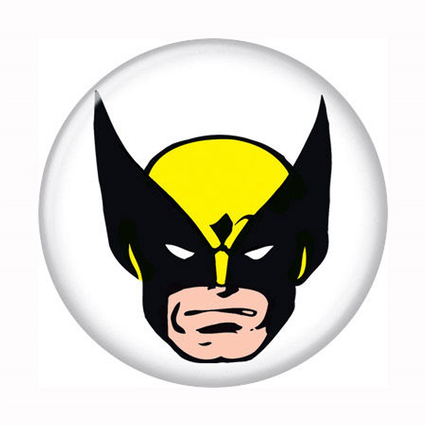 X-Men Wolverine Head Button, White