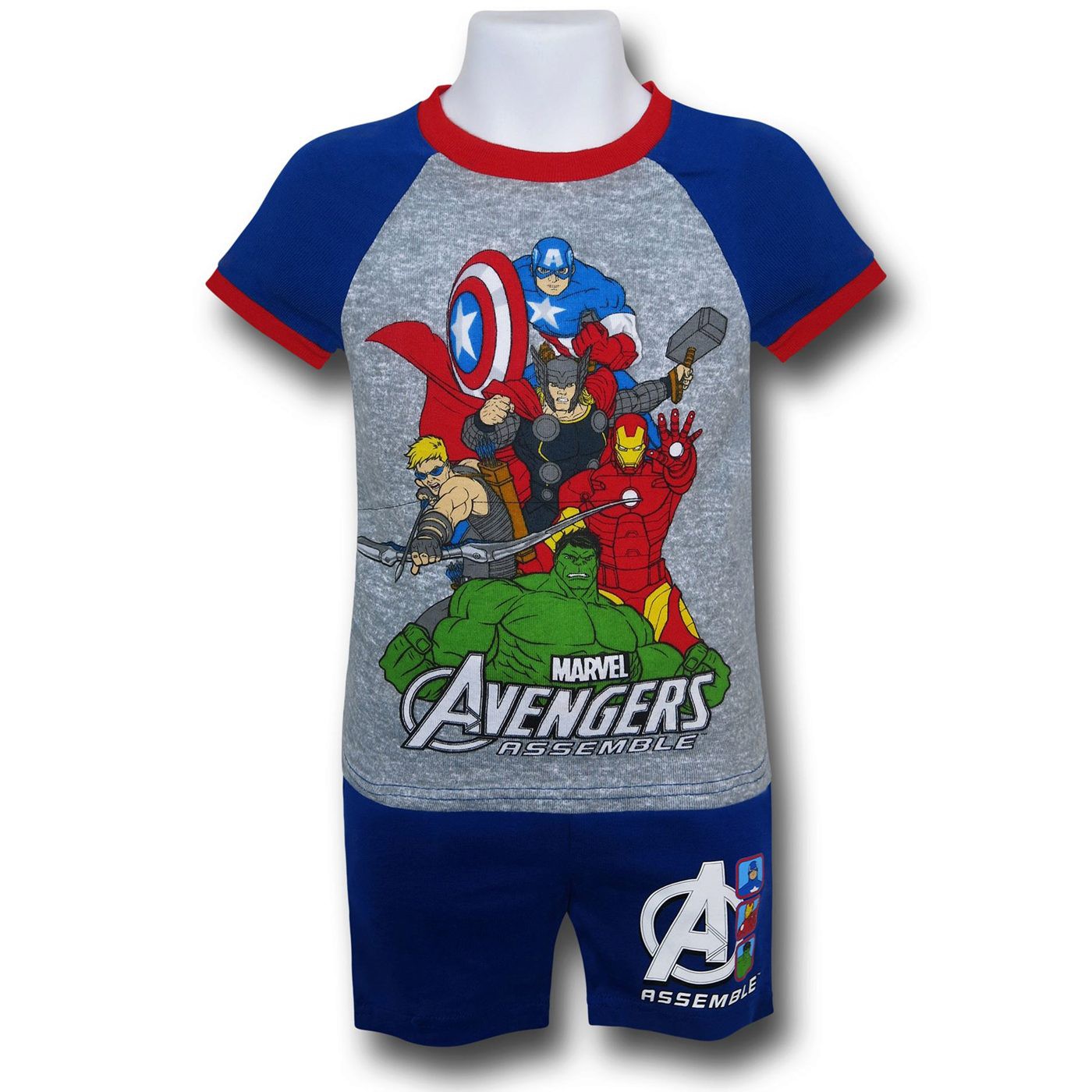 Avengers Kids Shorts and Shirt PJ Sleep Set, Grey
