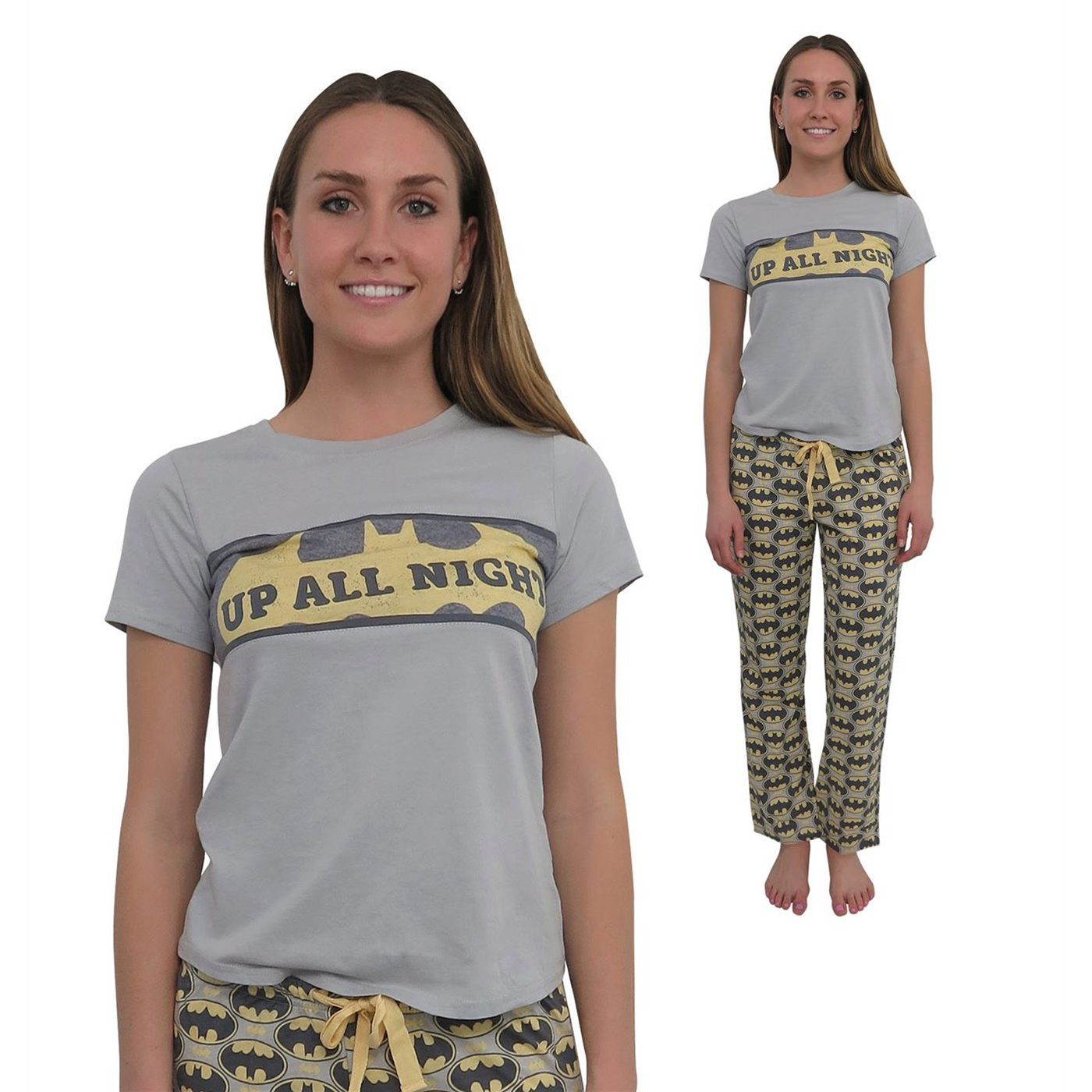 Batman All-Over Print Women's 2-piece Pajama Set, Black