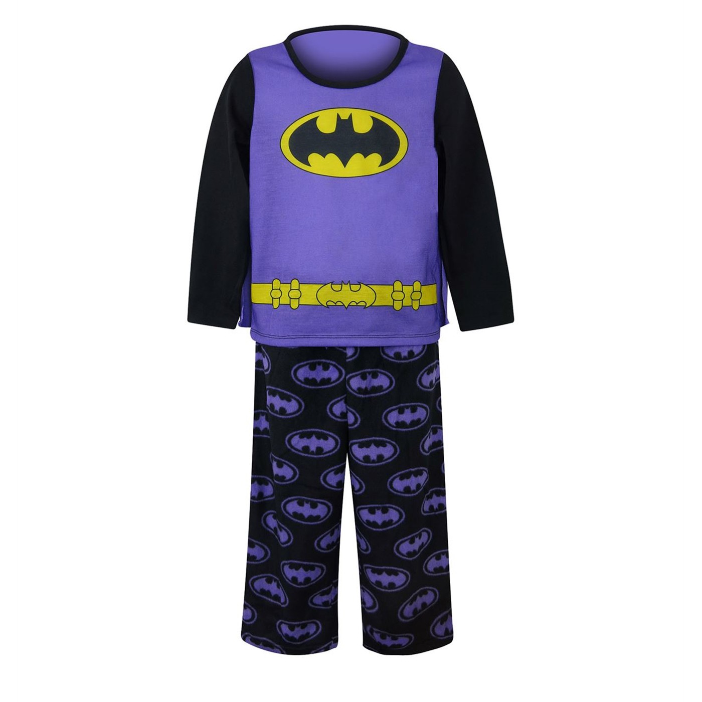 Batgirl Caped Purple Girls Pajama Set, Purple