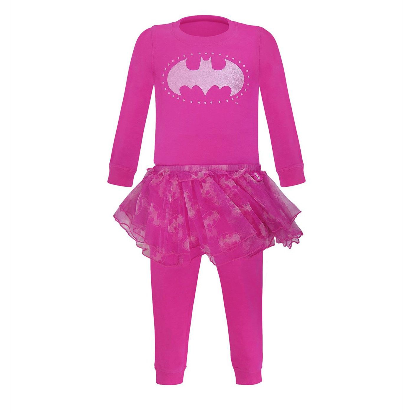 Batgirl Symbol Kids Pajama Set with Tutu, Pink