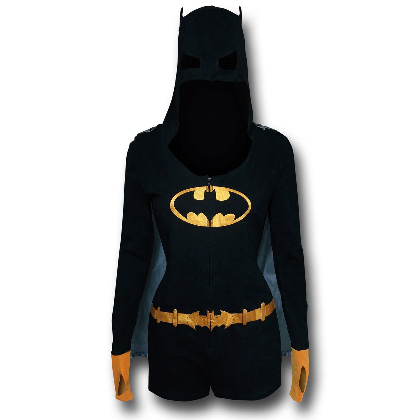 Batman Romper with Cape, Black