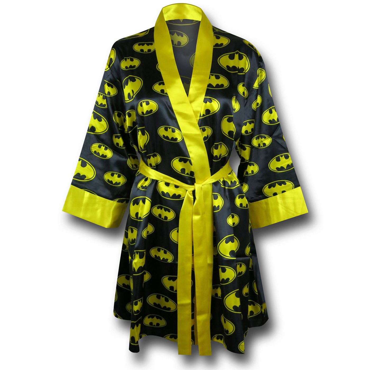 Batman Women's Silk Printed Robe, Black