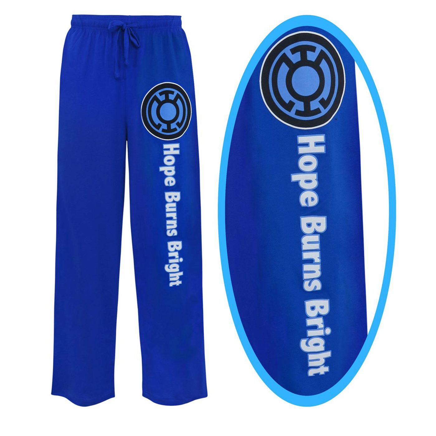 Blue Lantern Hope Burns Bright Unisex Pajama Pants, Blue