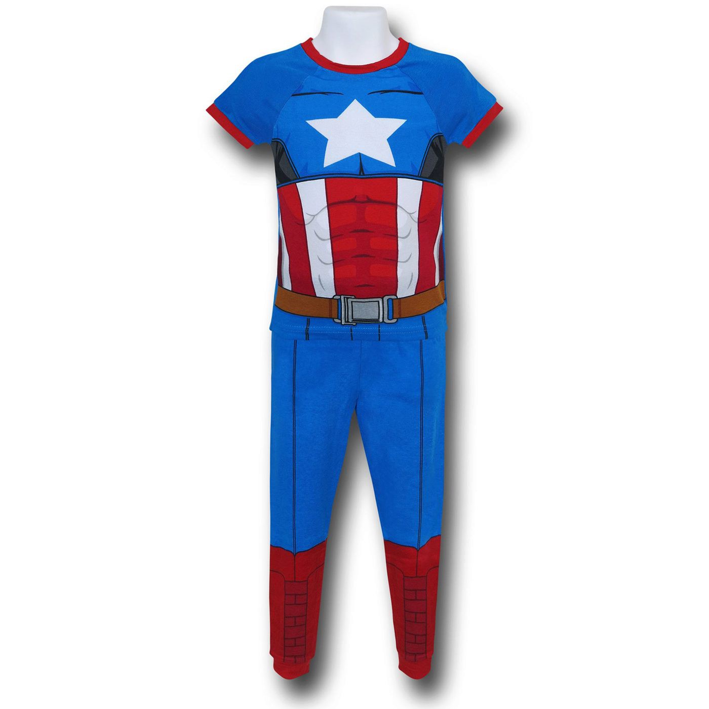 Captain America Costume Kids PJ Sleep Set, Blue