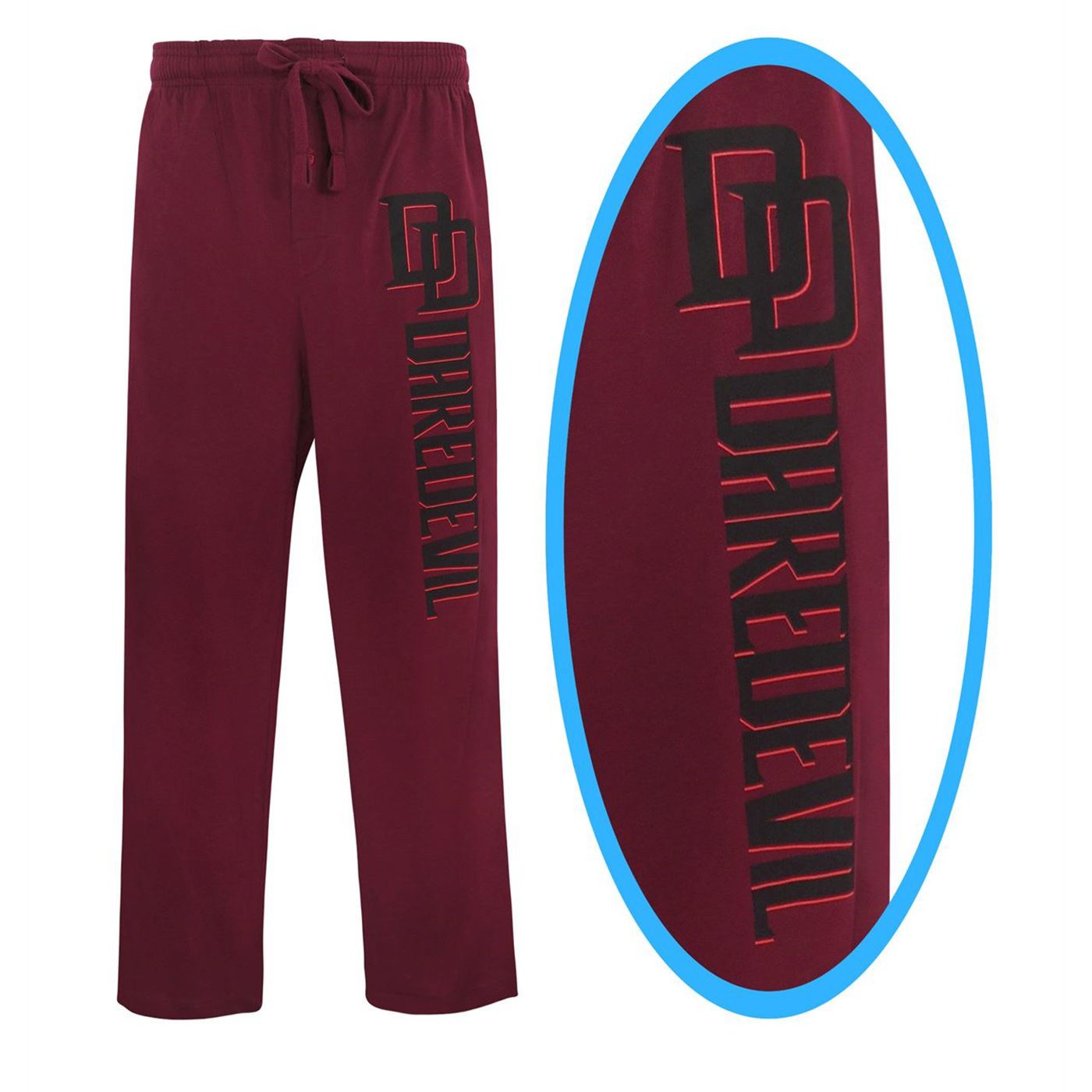 Daredevil Logo Hell's Kitchen Men's Pajama Pants, Red