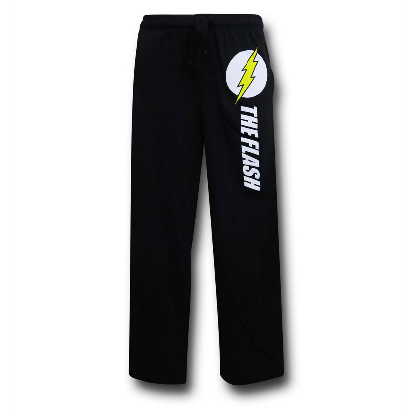 Flash Symbol Black Pajama Pants, Red
