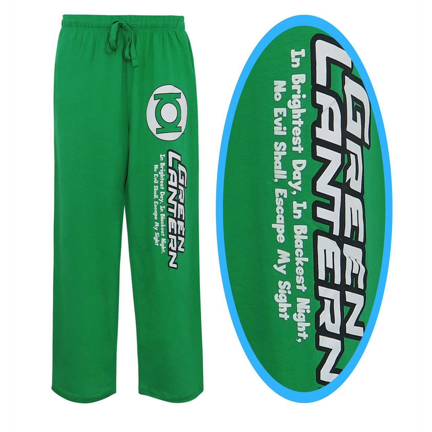 Green Lantern Oath Glow-Ink Unisex Pajama Pants, Green