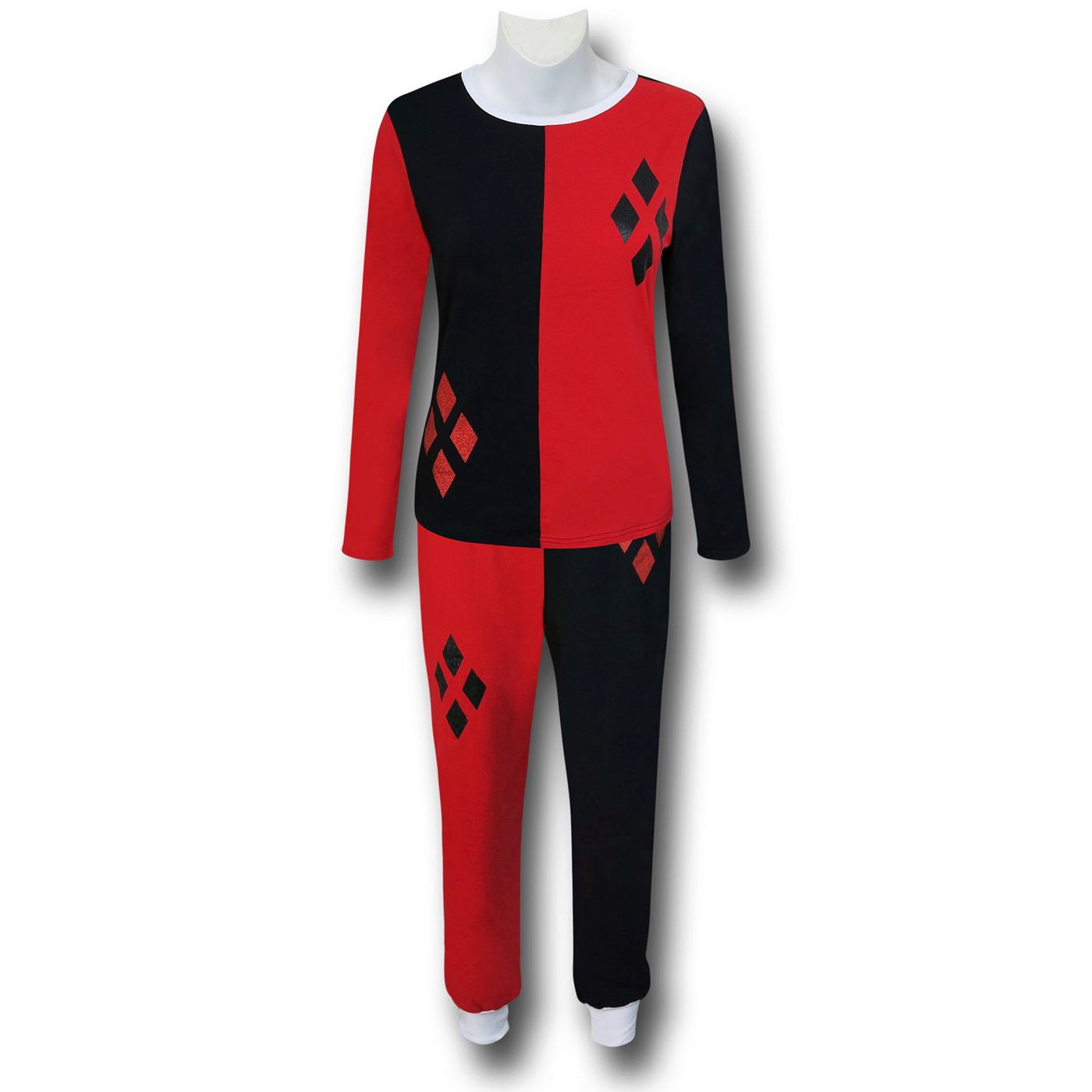 Harley Quinn Women's Long Sleeve Sleep Set, Red