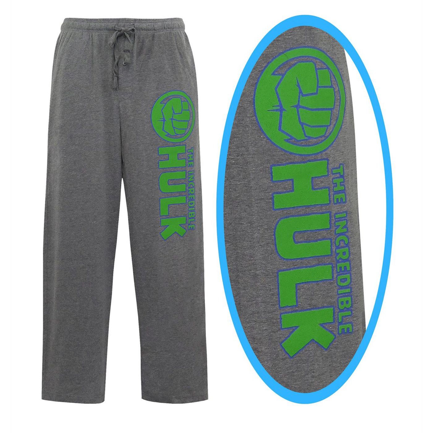 Incredible Hulk Fist Men's Pajama Pants, Grey