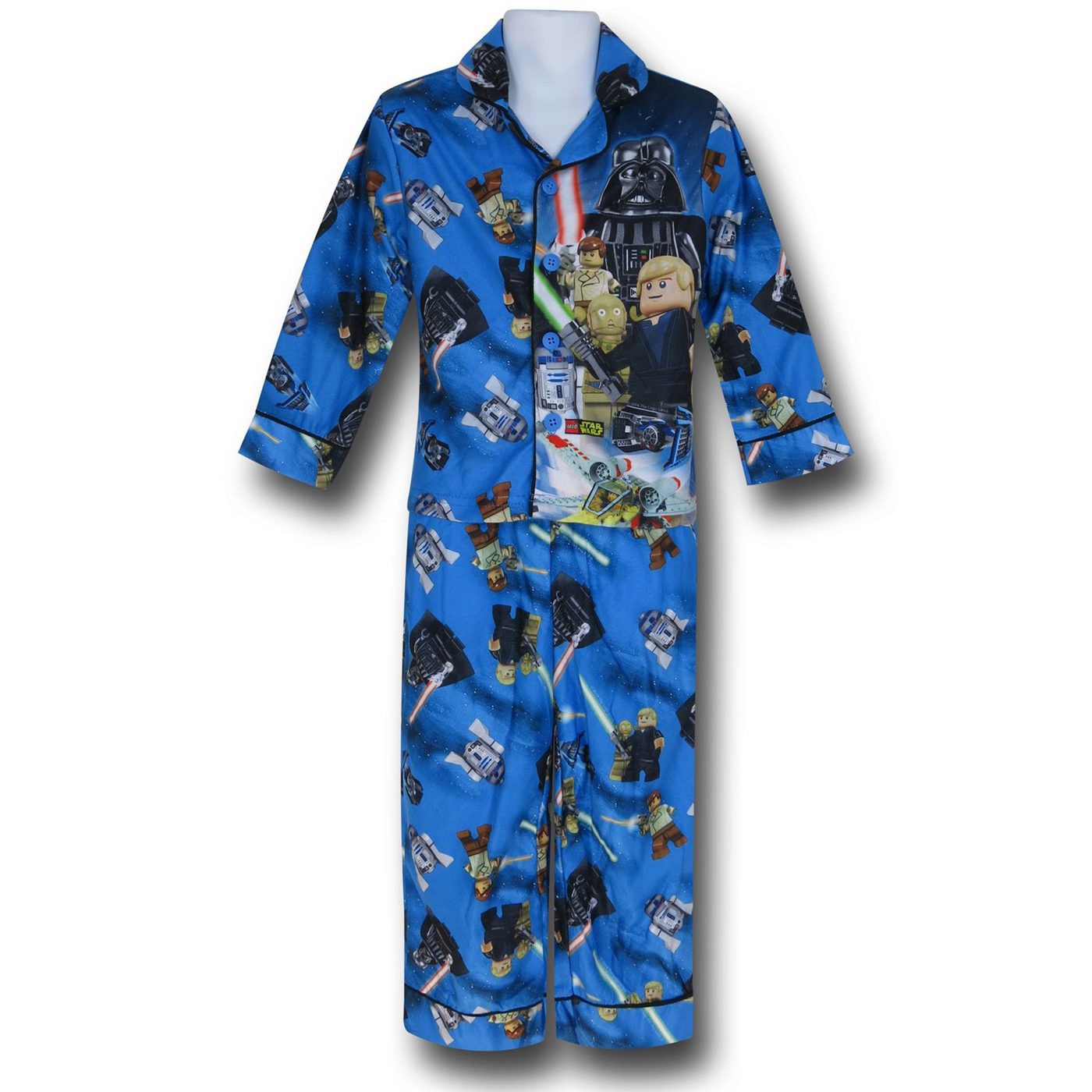 Lego Star Wars Jersey Coat Kids Pajama Set, Blue