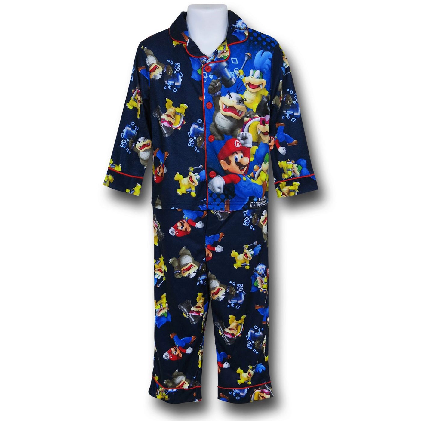 Nintendo Mario Jersey Coat Kids Pajama Set, Blue
