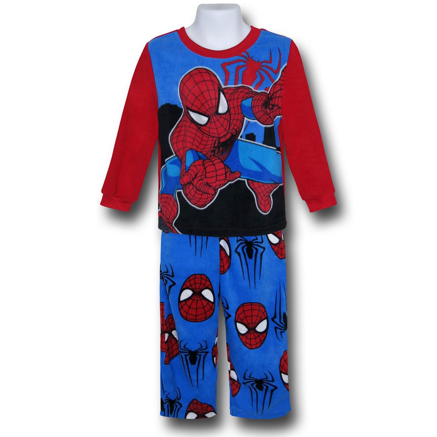 Spiderman Red Sleeved 2-Piece Kids Pajama Set, Blue