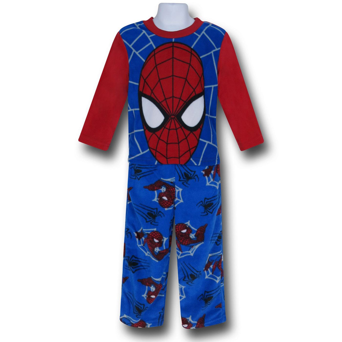 Spiderman Face 2-Piece Kids Pajama Set, Blue