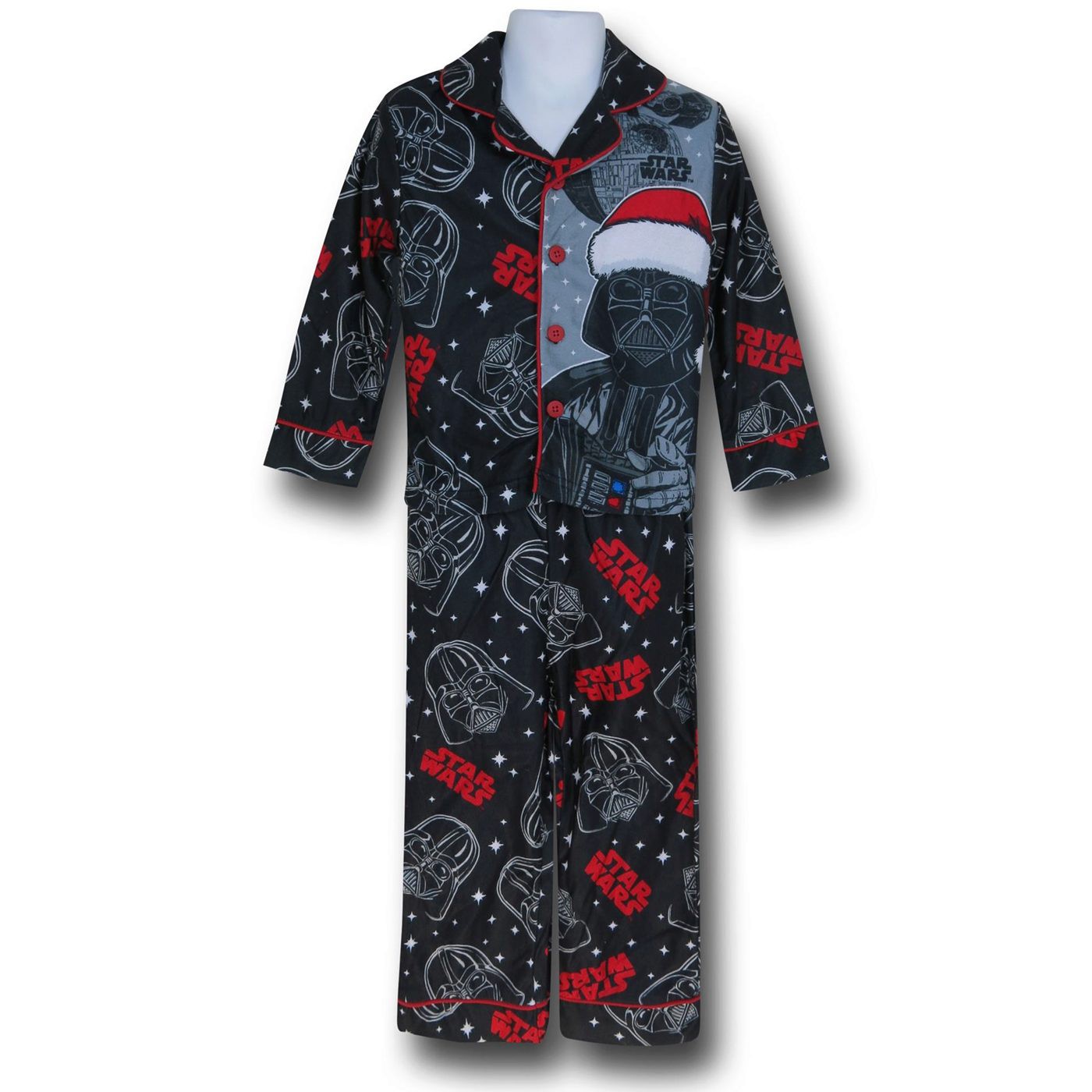 Star Wars Vader Santa Jersey Coat Kids Pajama Set, Grey