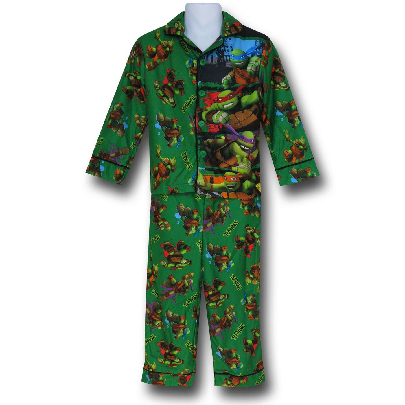TMNT Jersey Coat Green Kids Pajama Set, Green