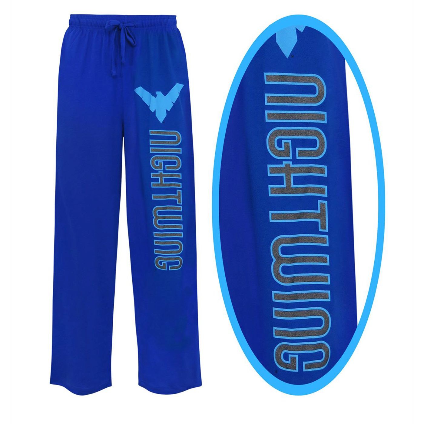Nightwing Foil Logo Unisex Pajama Pants, Blue